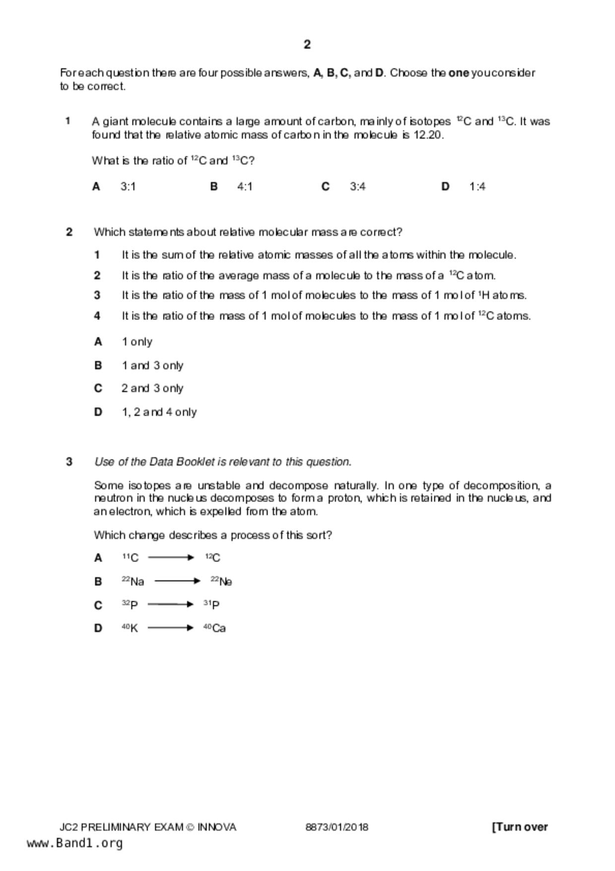 JC2Chemistry試卷