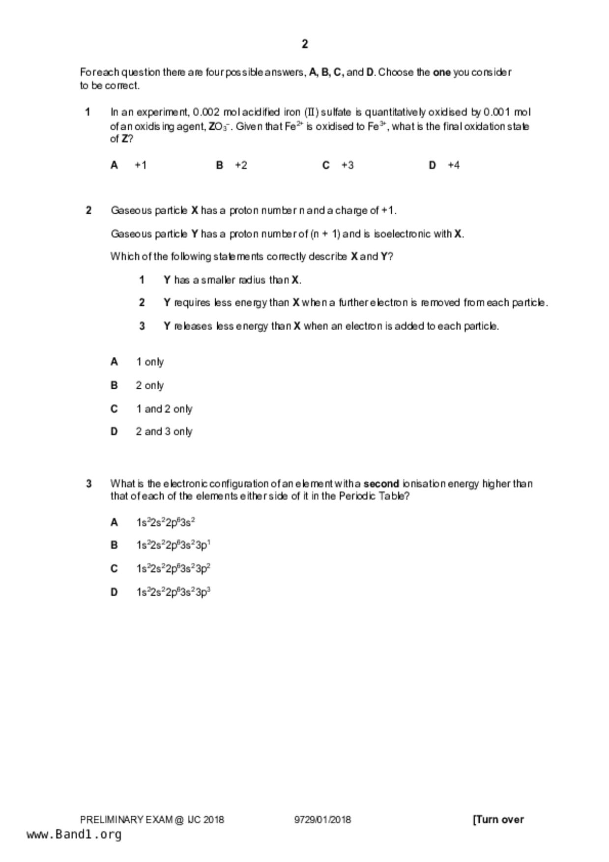 JC2Chemistry試卷