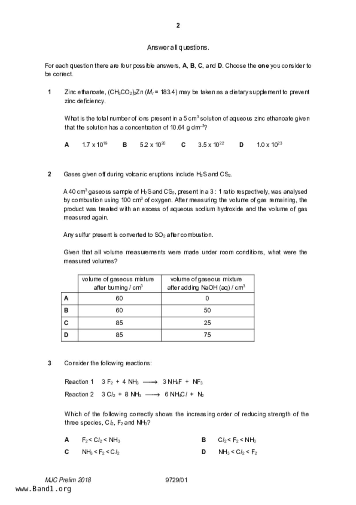 JC2Chemistry試卷