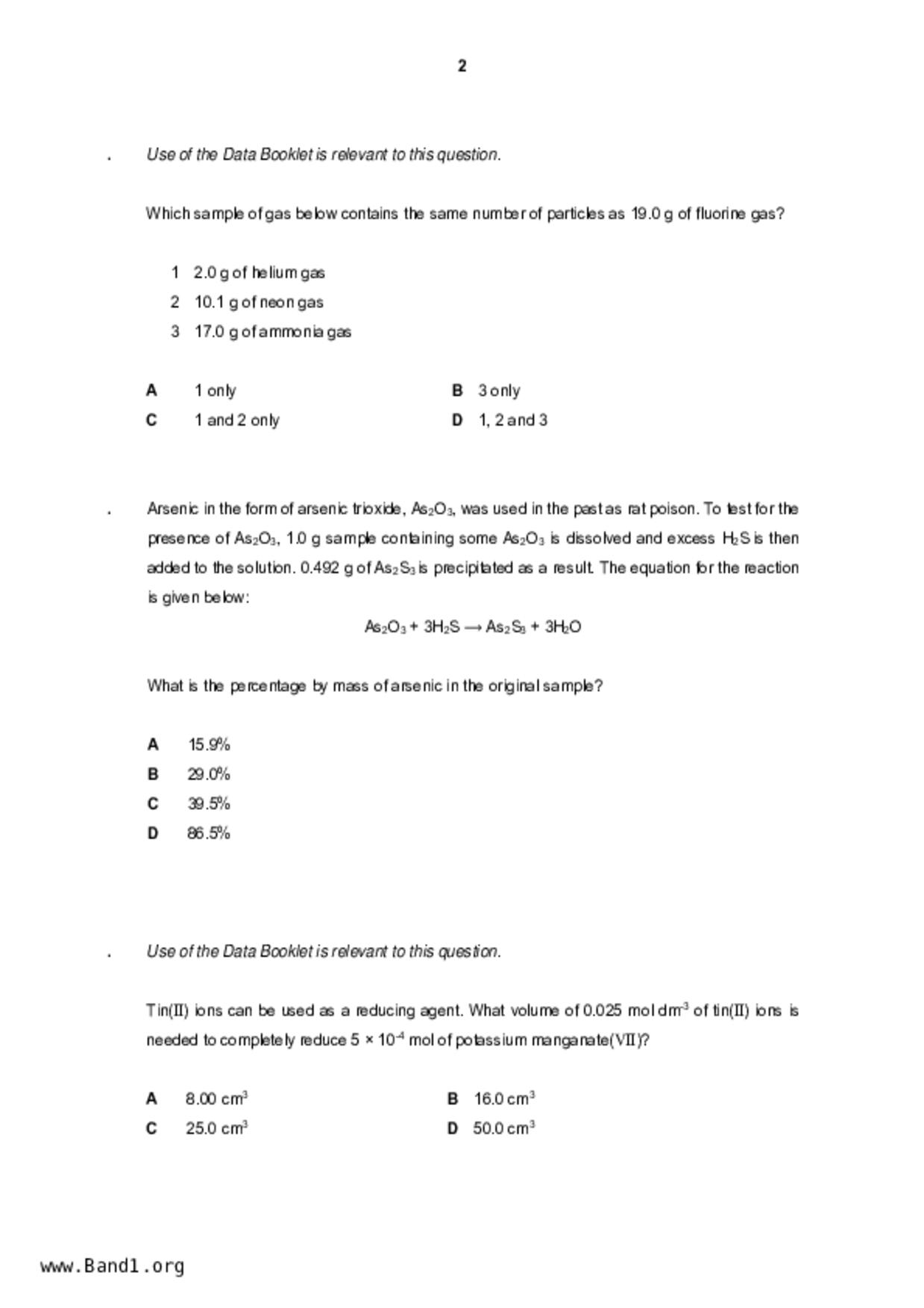 JC2Chemistry試卷
