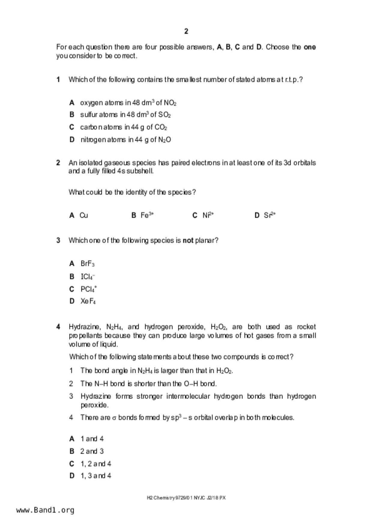 JC2Chemistry試卷