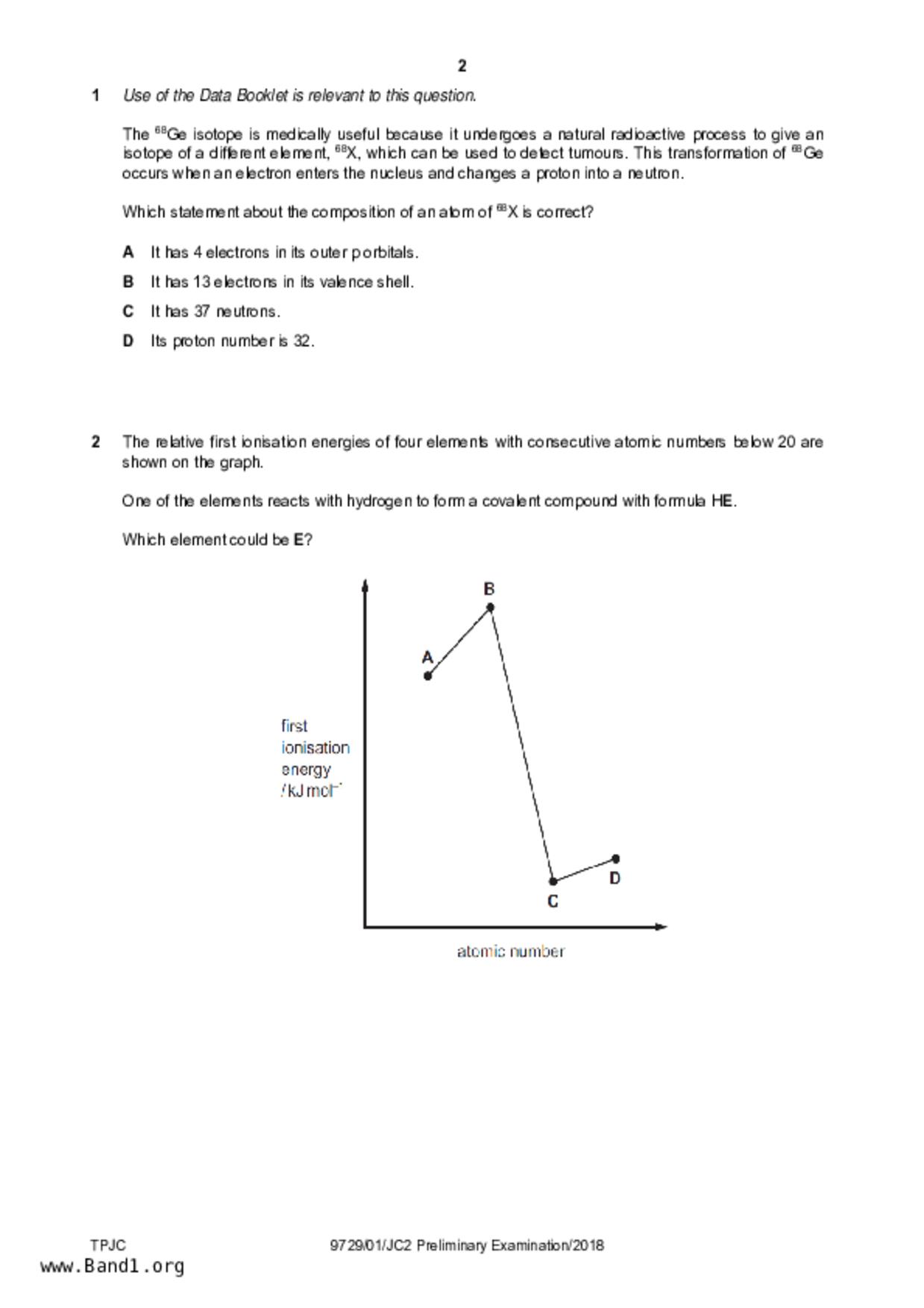 JC2Chemistry試卷