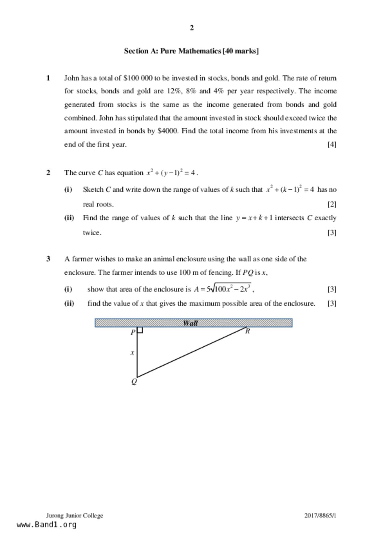 JC2Maths試卷