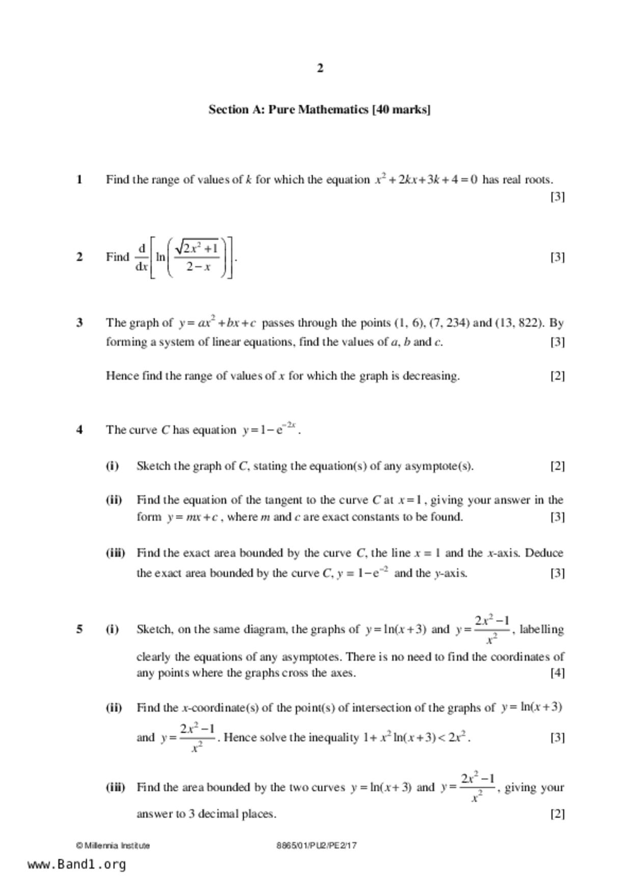 JC2Maths試卷