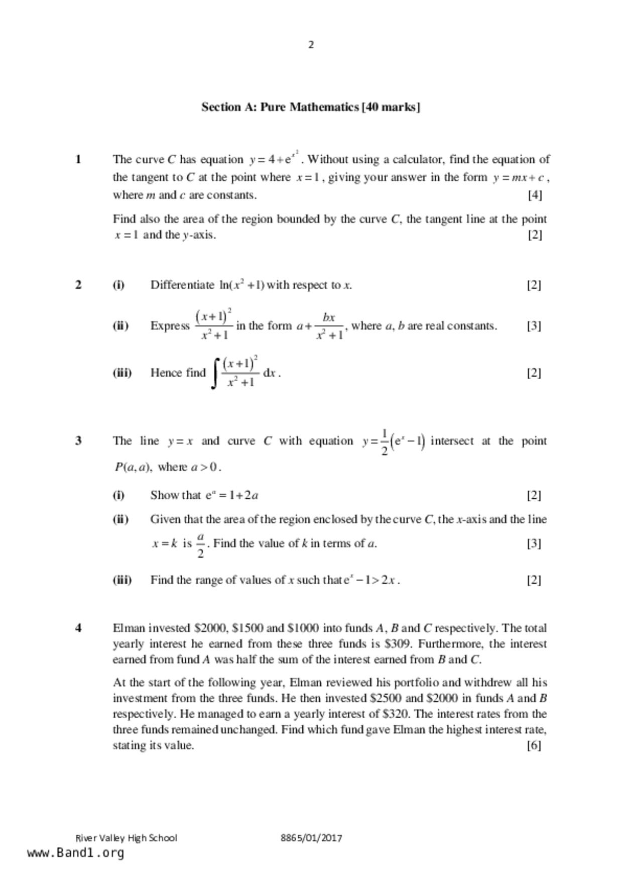 JC2Maths試卷