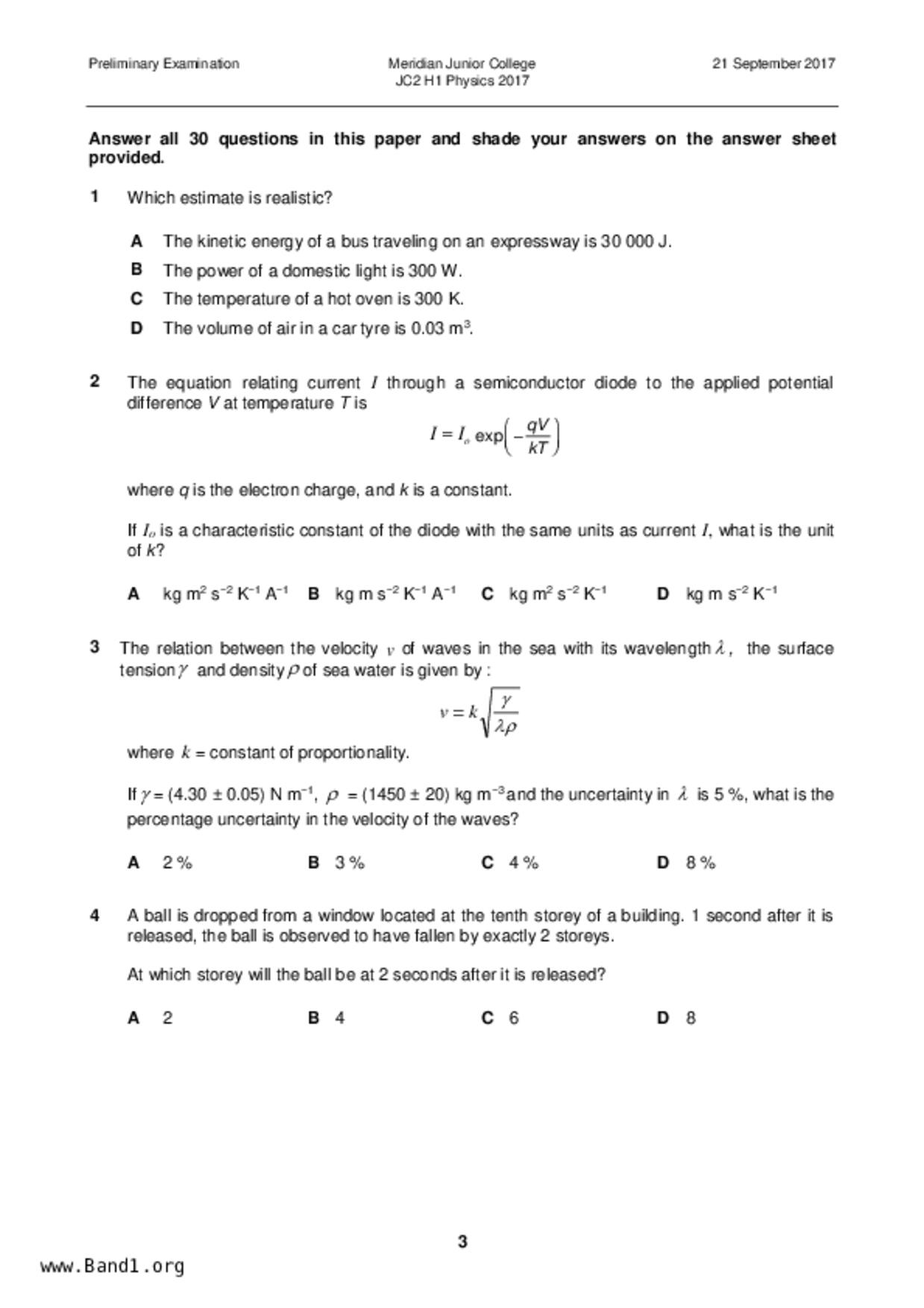 JC2Physics試卷