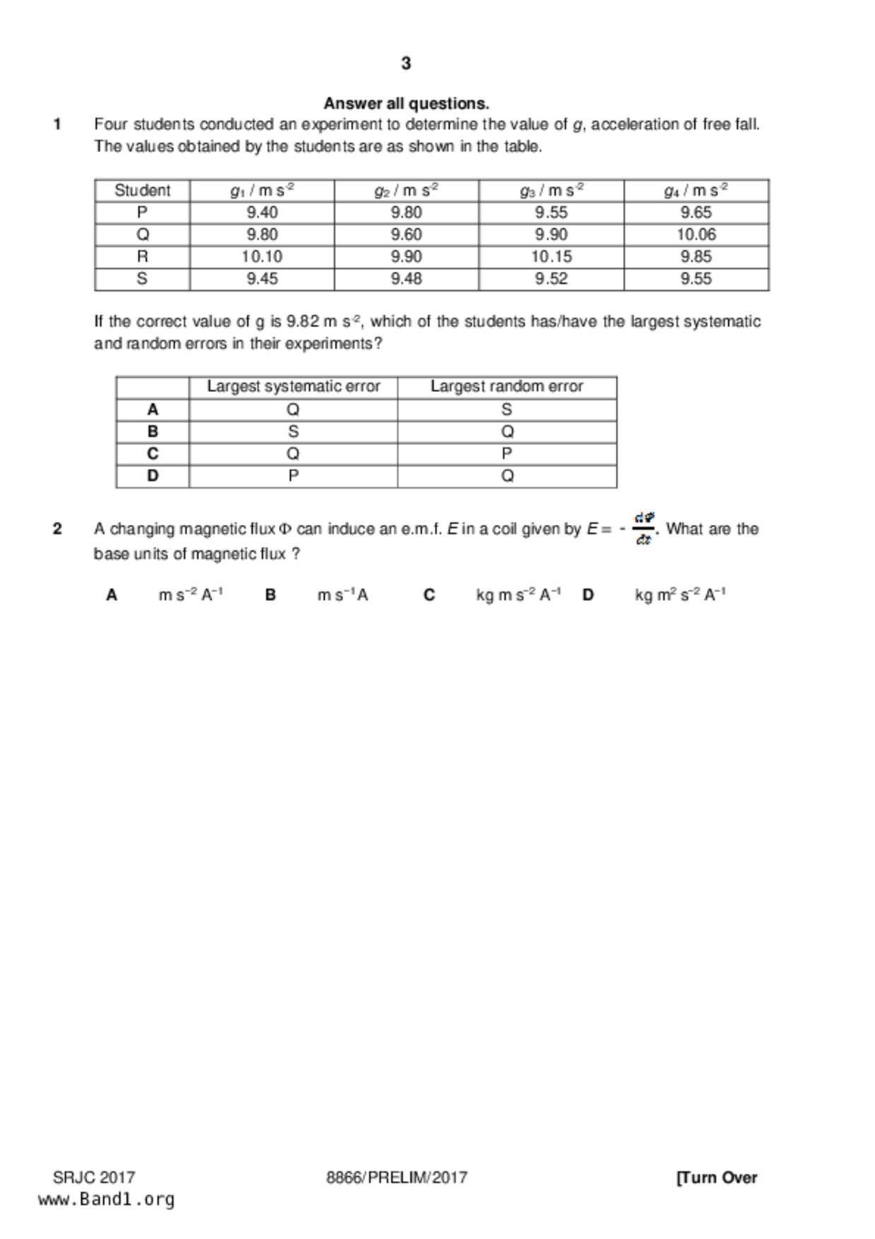 JC2Physics試卷