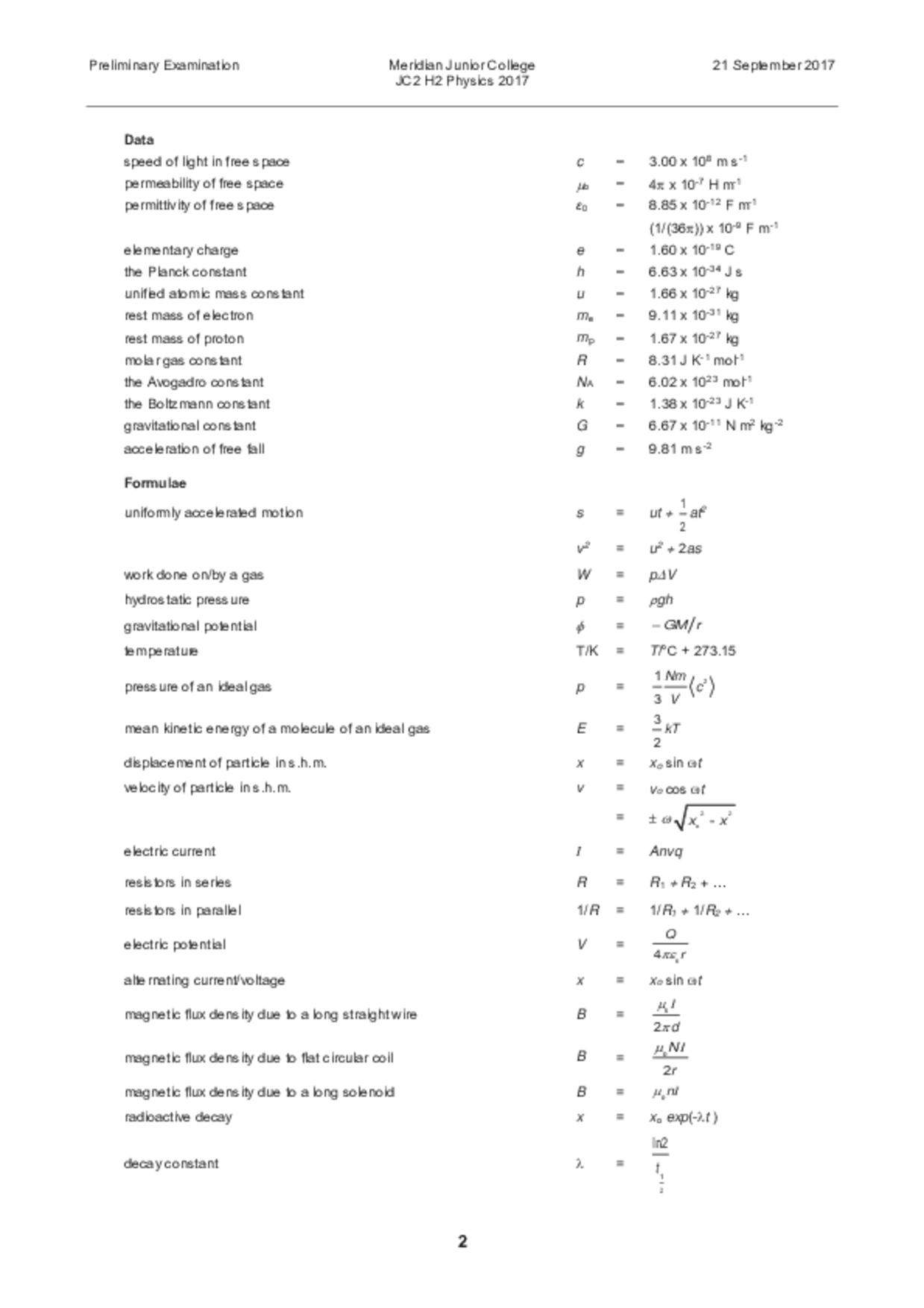 JC2Physics試卷