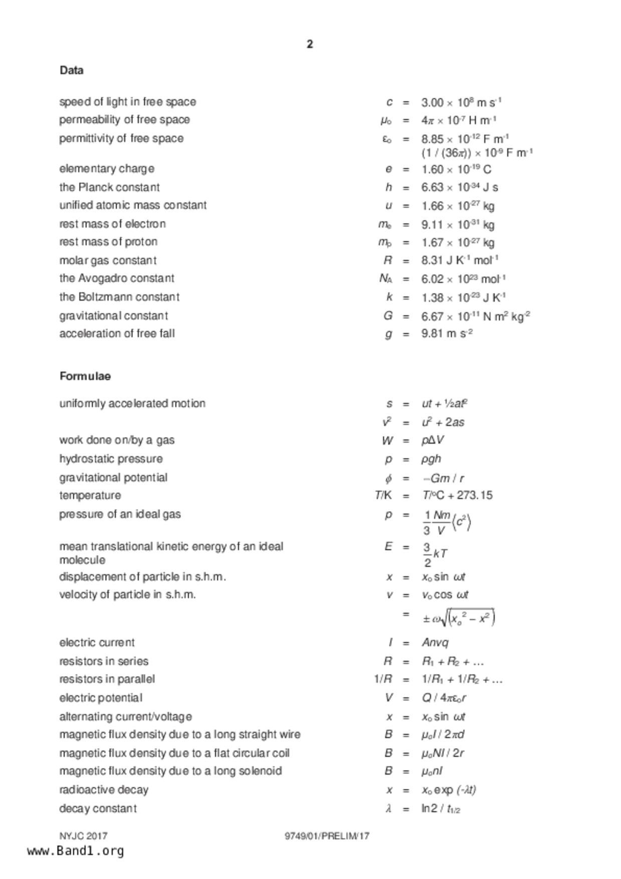 JC2Physics試卷