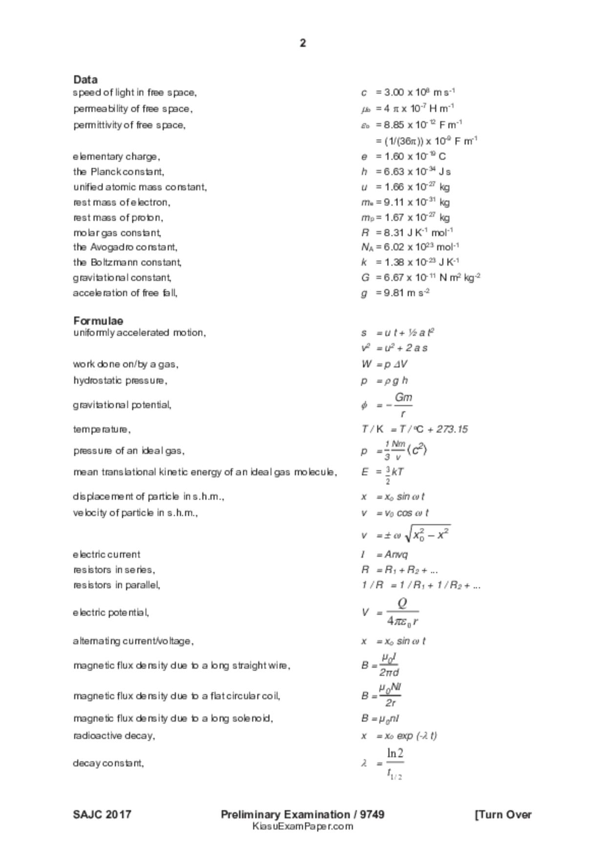 JC2Physics試卷