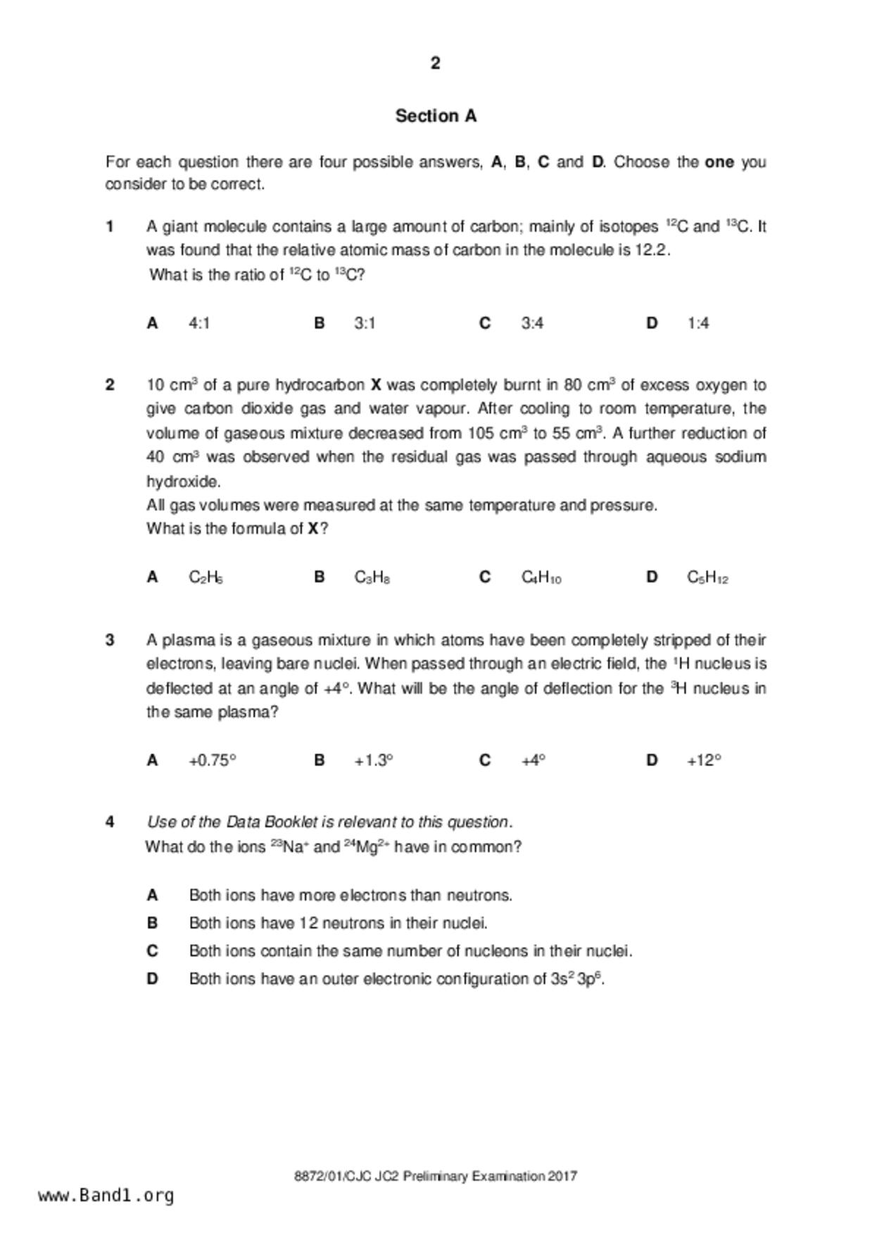 JC2Chemistry試卷