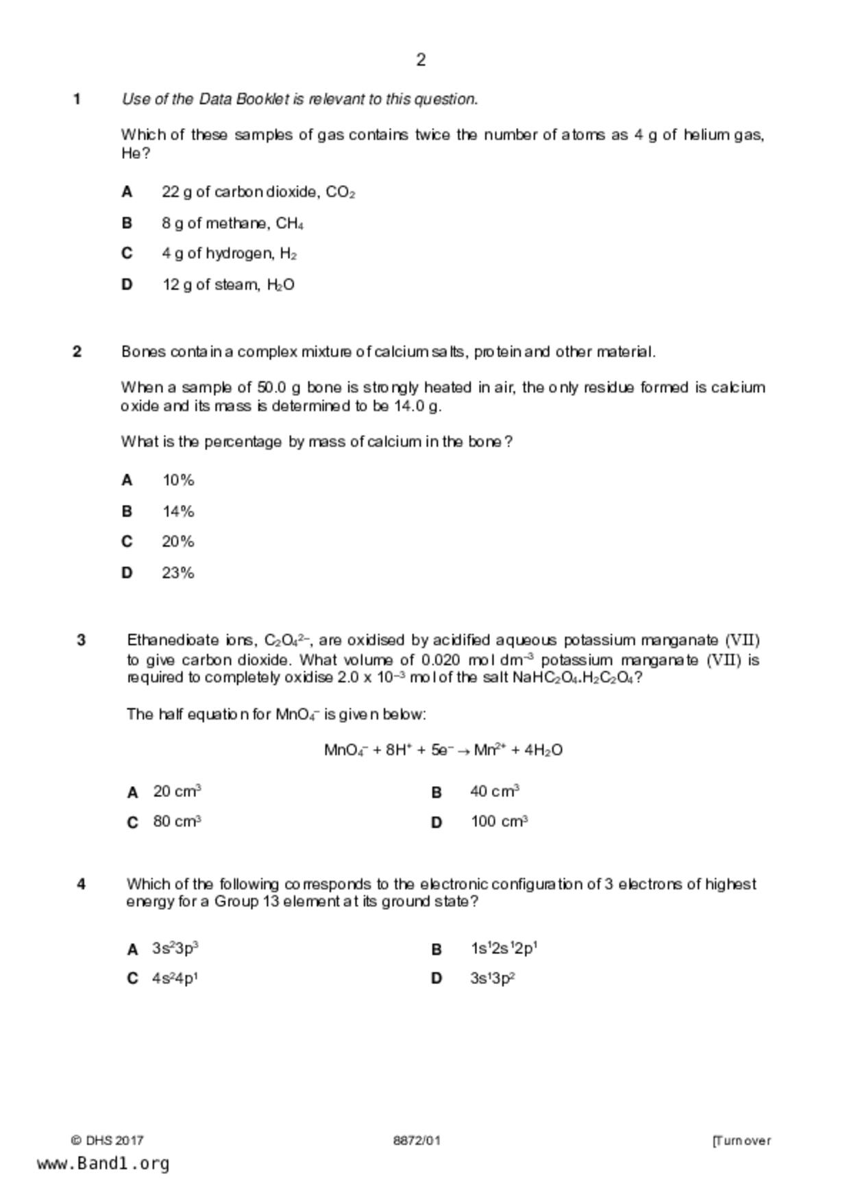 JC2Chemistry試卷