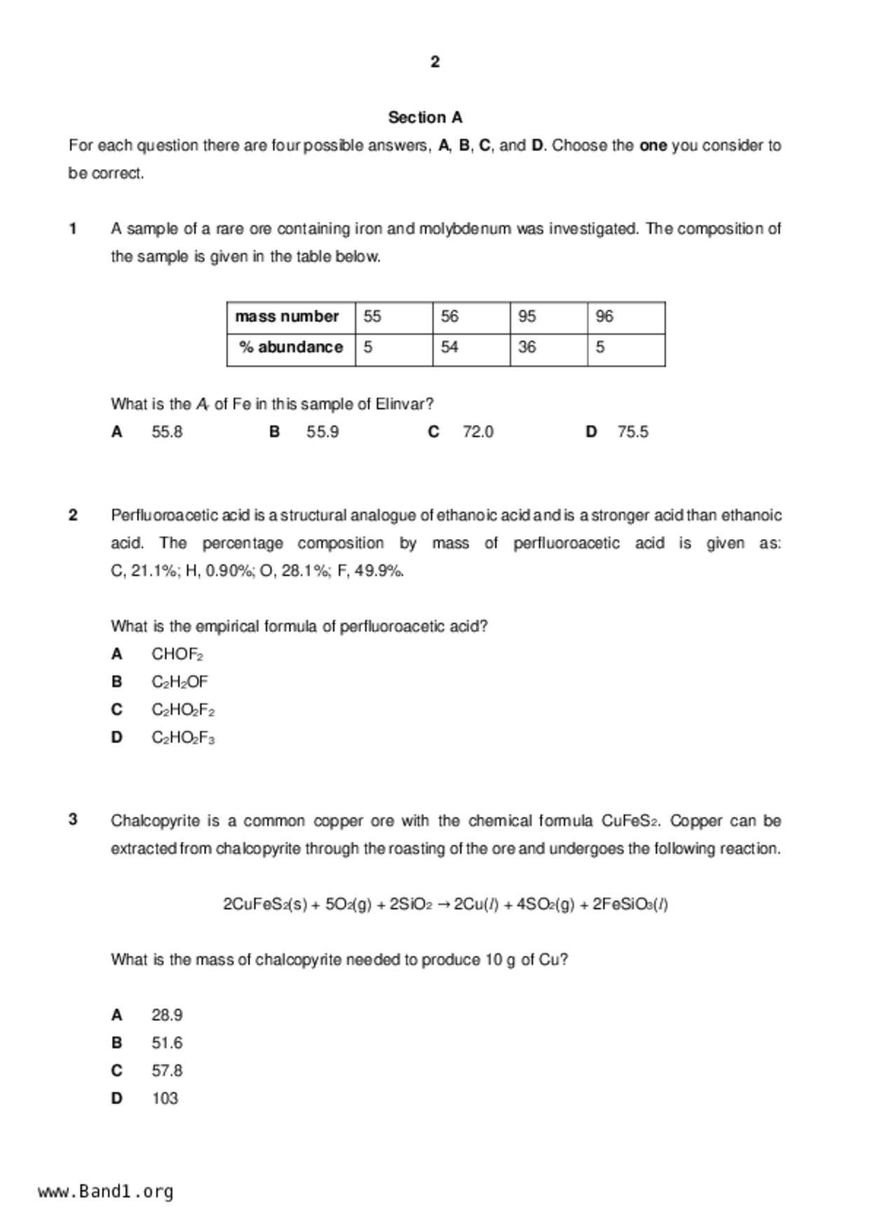 JC2Chemistry試卷
