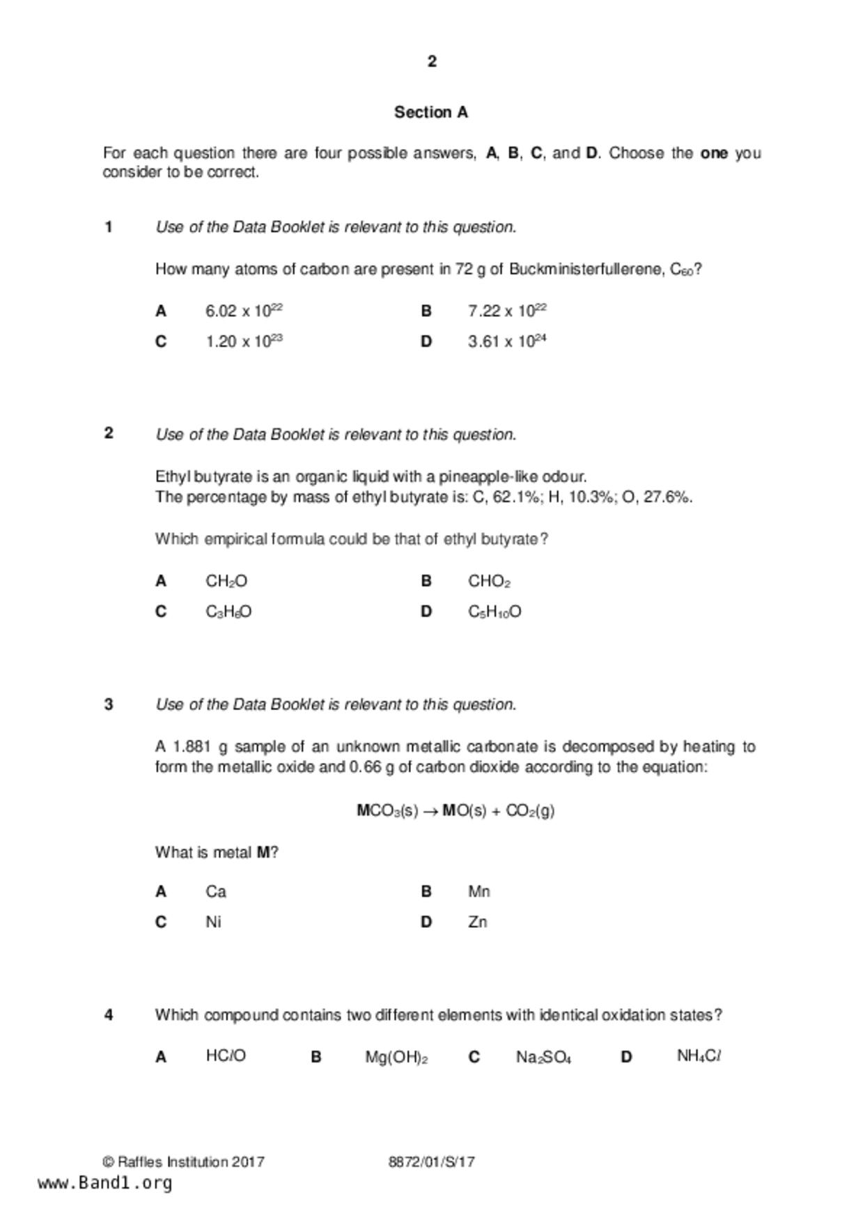 JC2Chemistry試卷