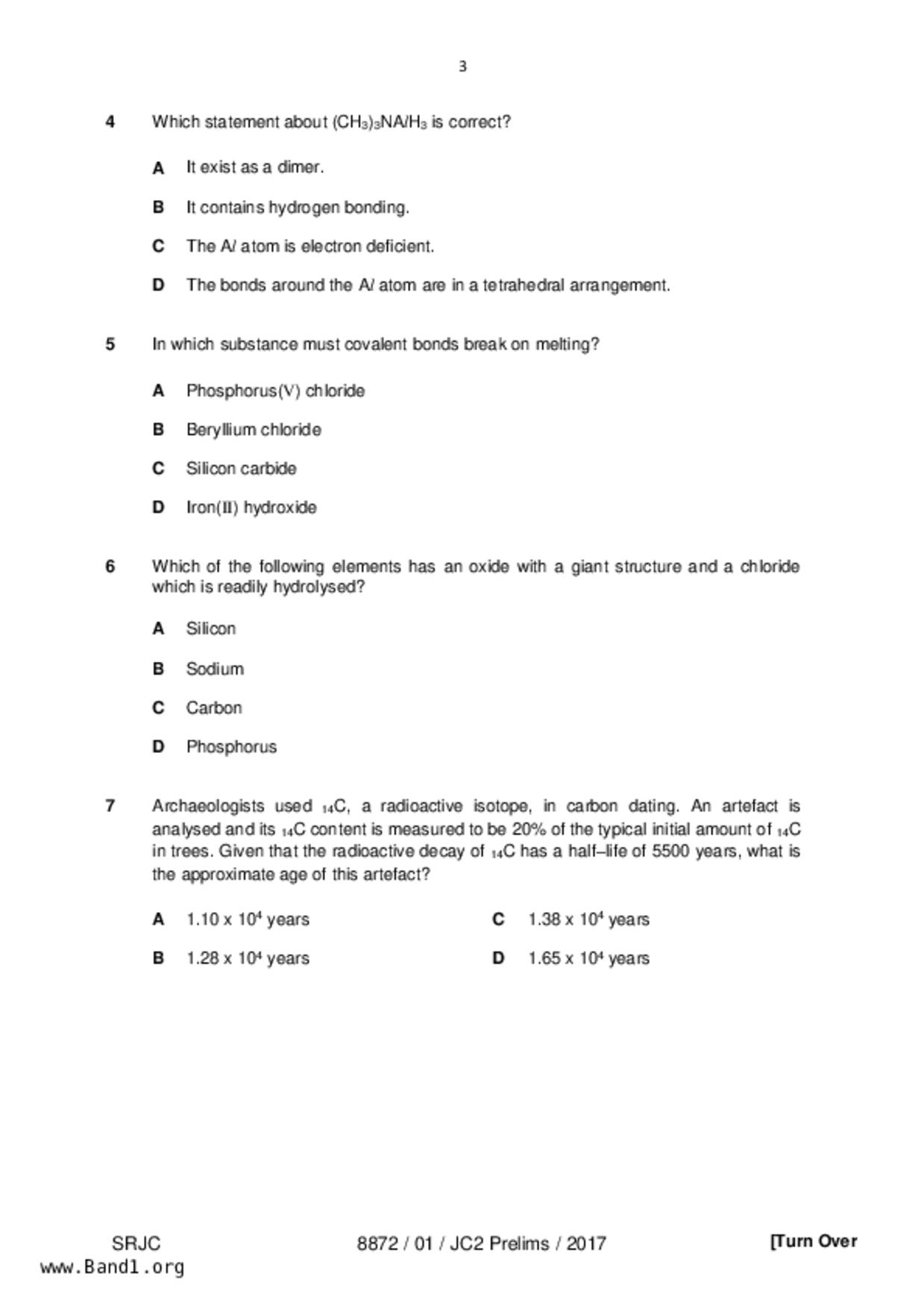 JC2Chemistry試卷