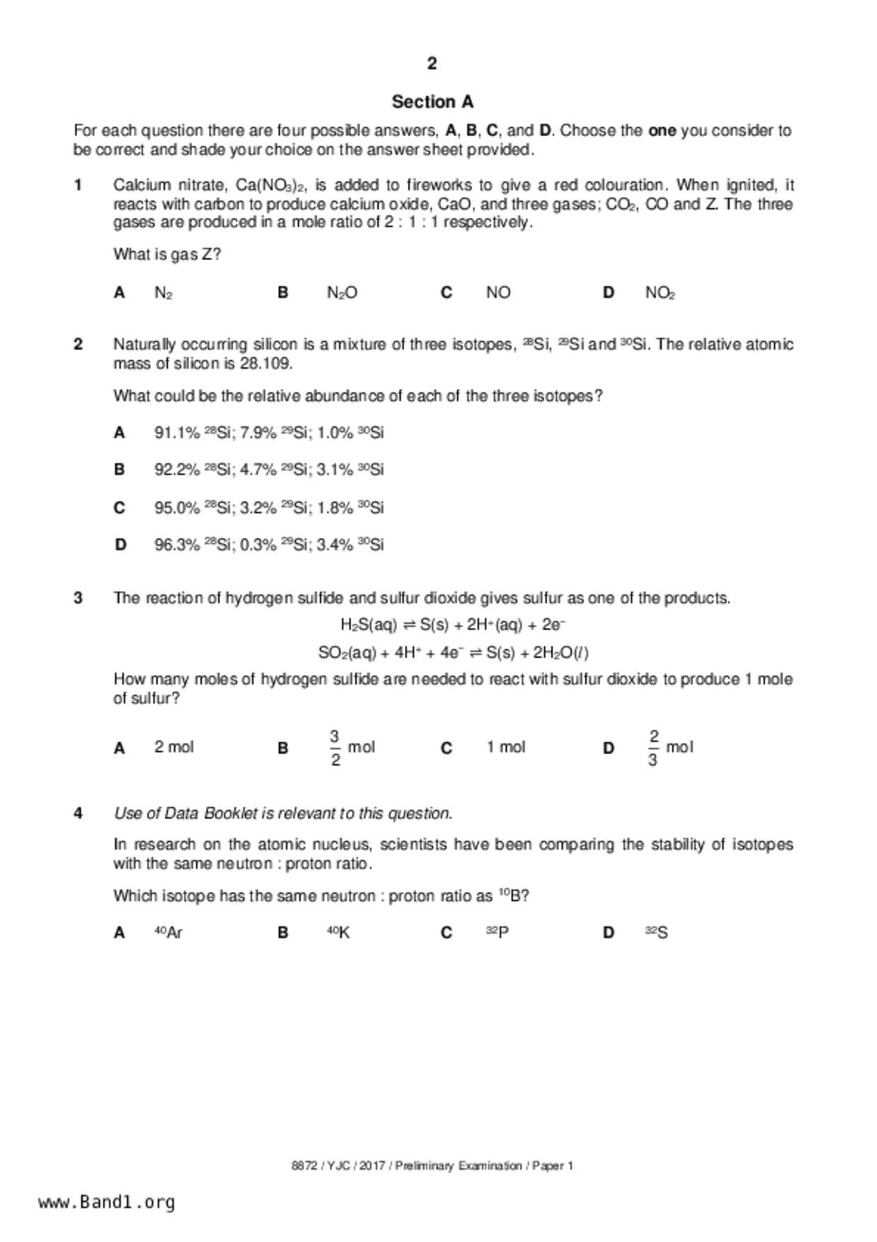 JC2Chemistry試卷