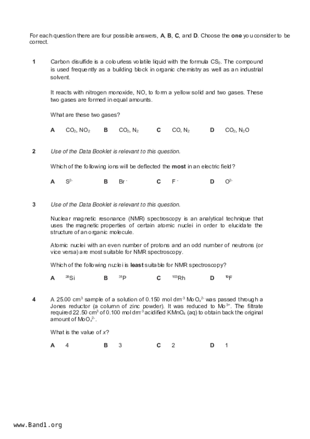 JC2Chemistry試卷