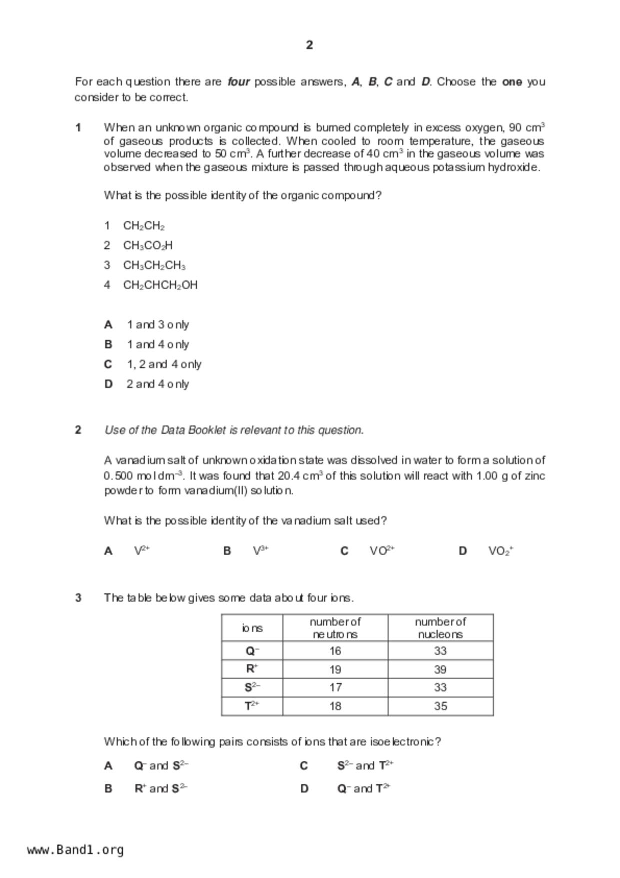 JC2Chemistry試卷