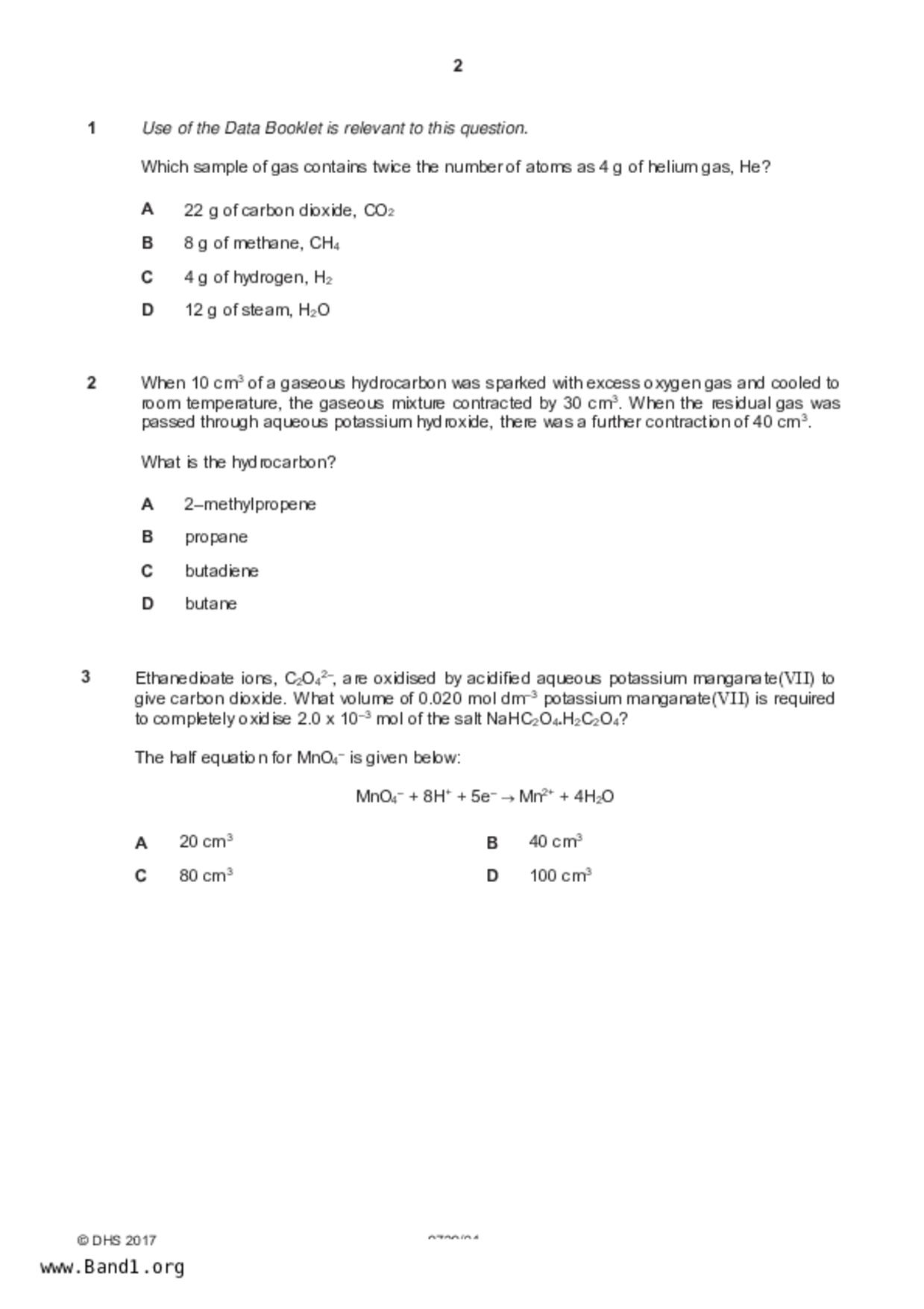 JC2Chemistry試卷