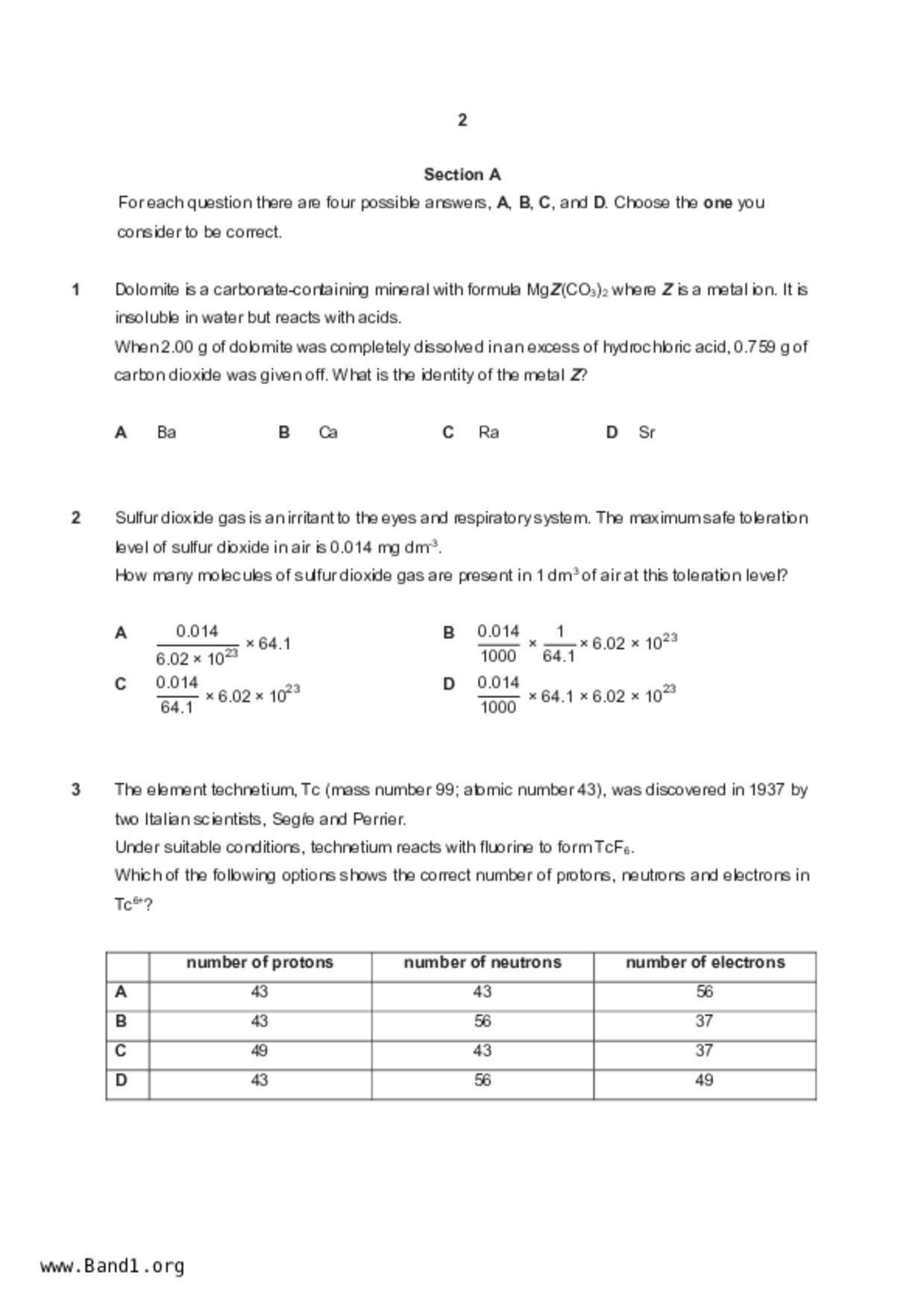 JC2Chemistry試卷