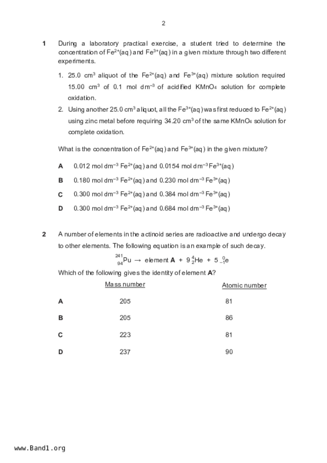 JC2Chemistry試卷