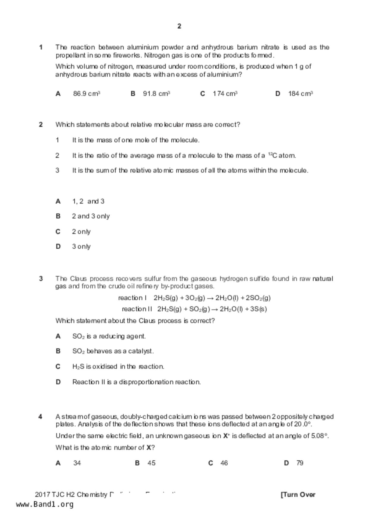 JC2Chemistry試卷