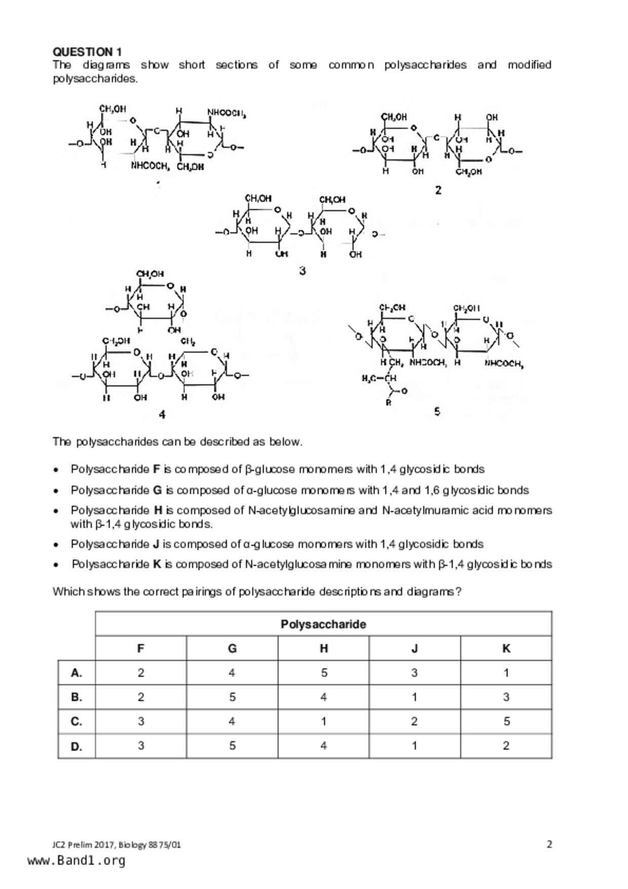 JC2Biology試卷