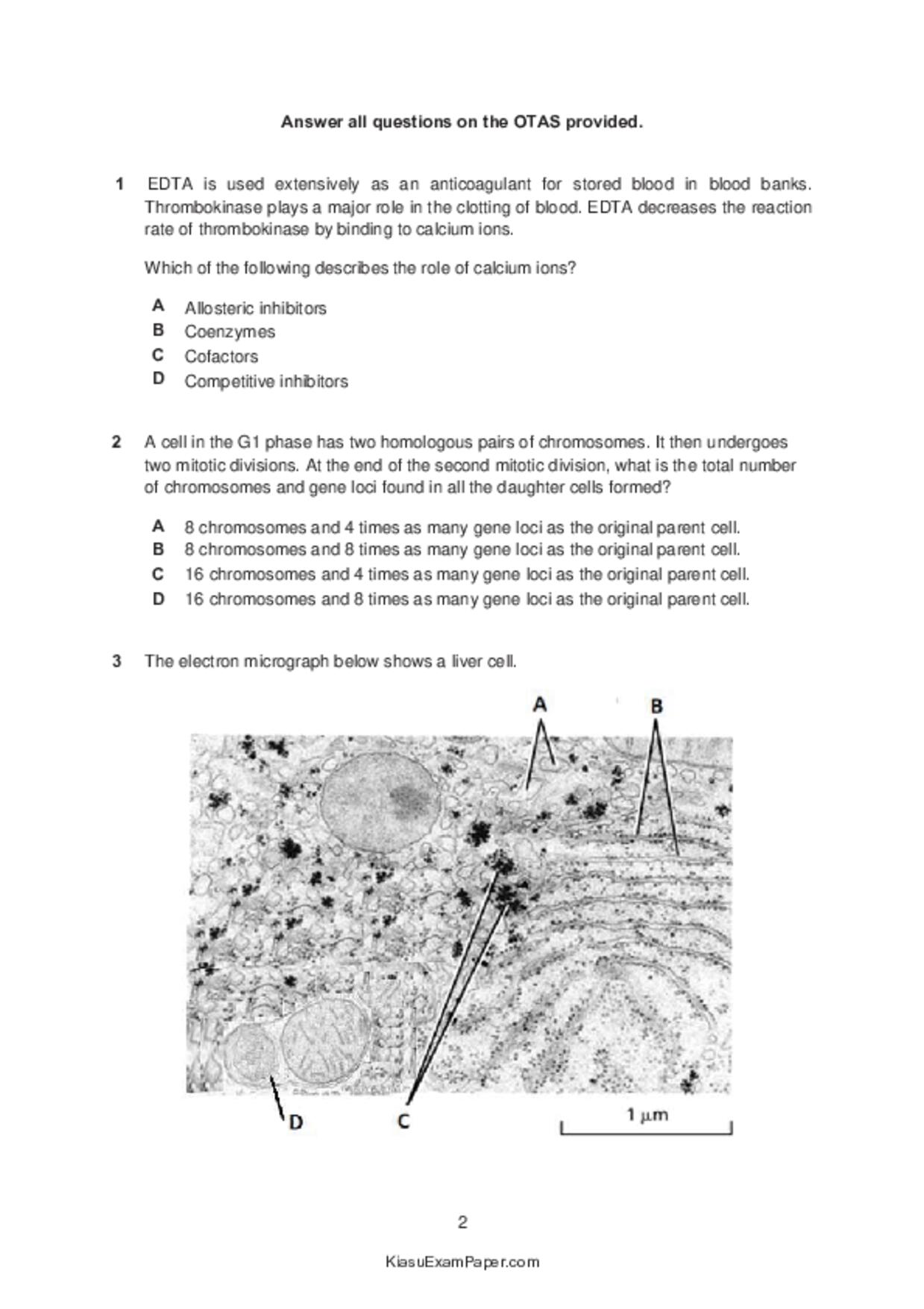 JC2Biology試卷