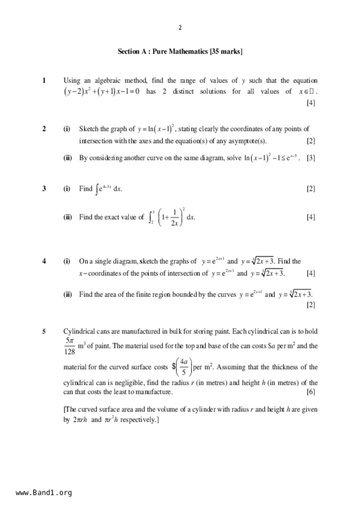JC2Maths試卷