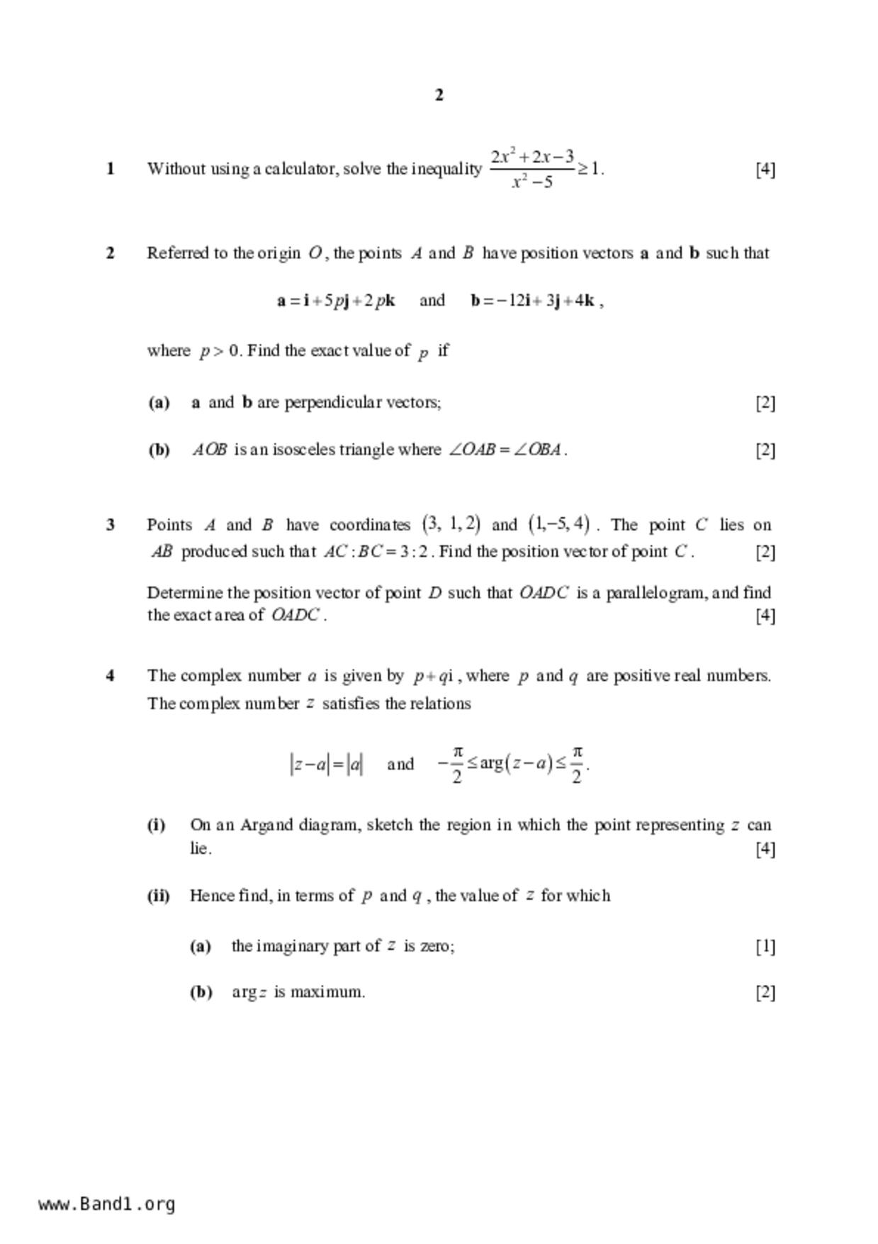JC2Maths試卷