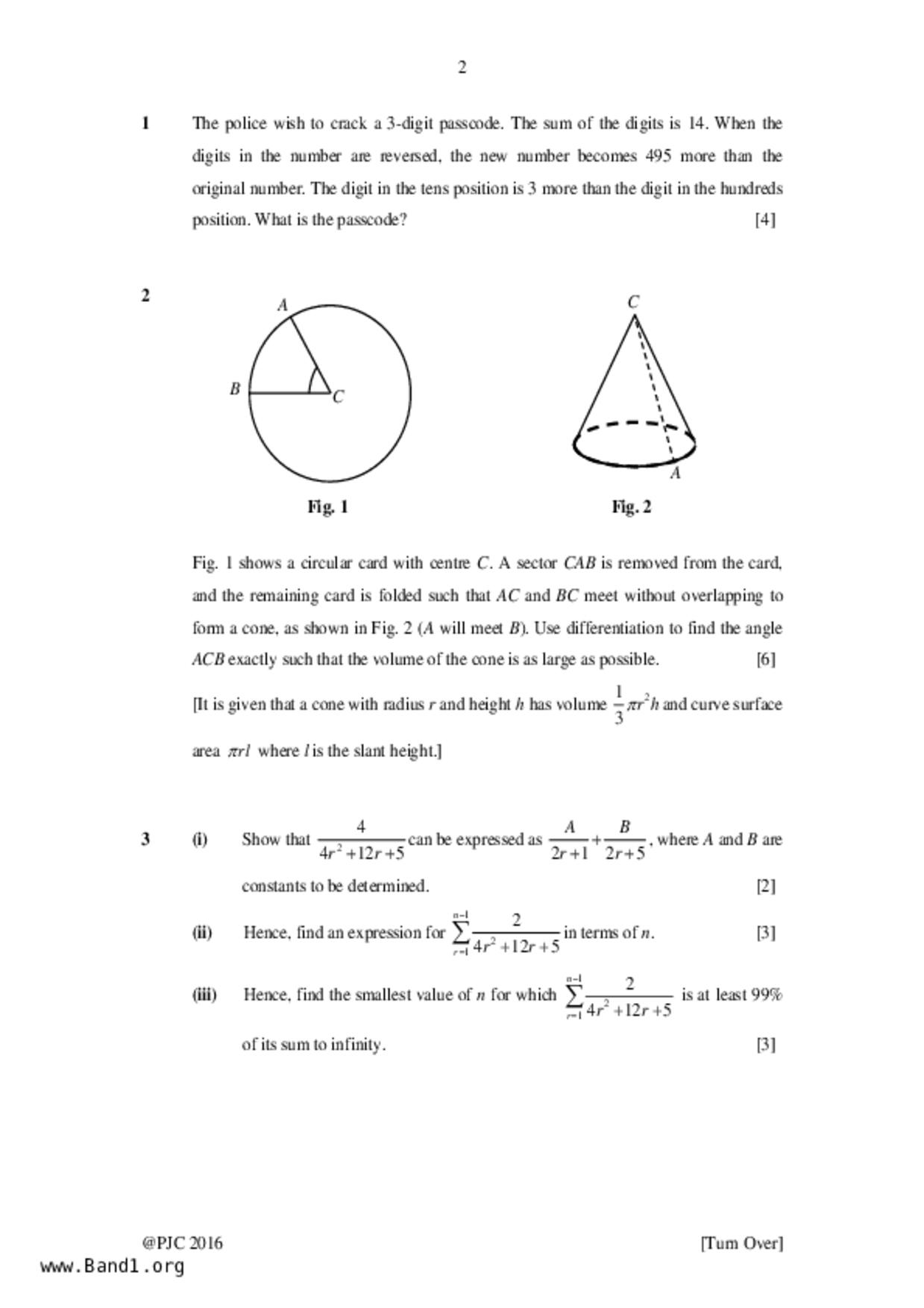 JC2Maths試卷