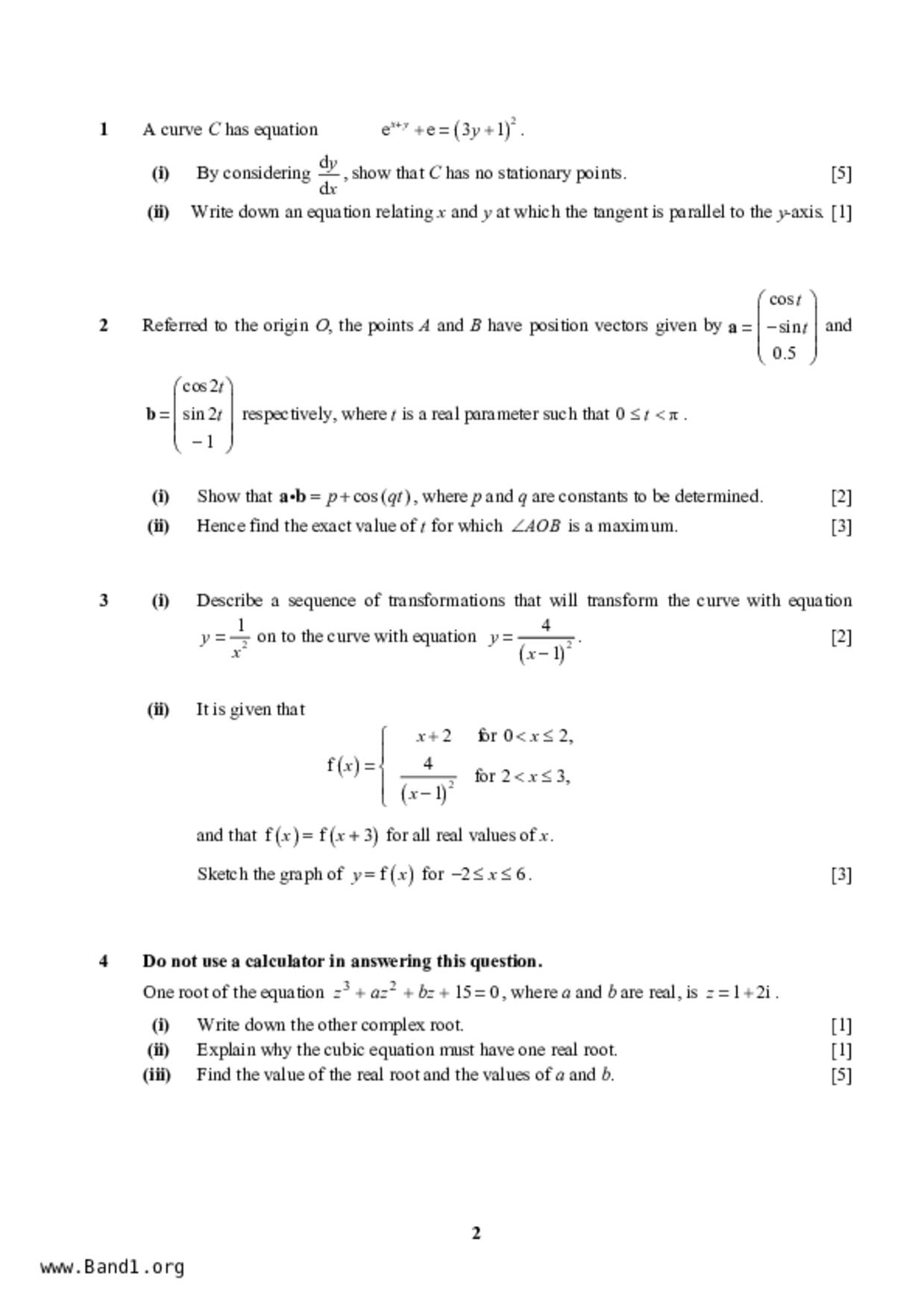 JC2Maths試卷