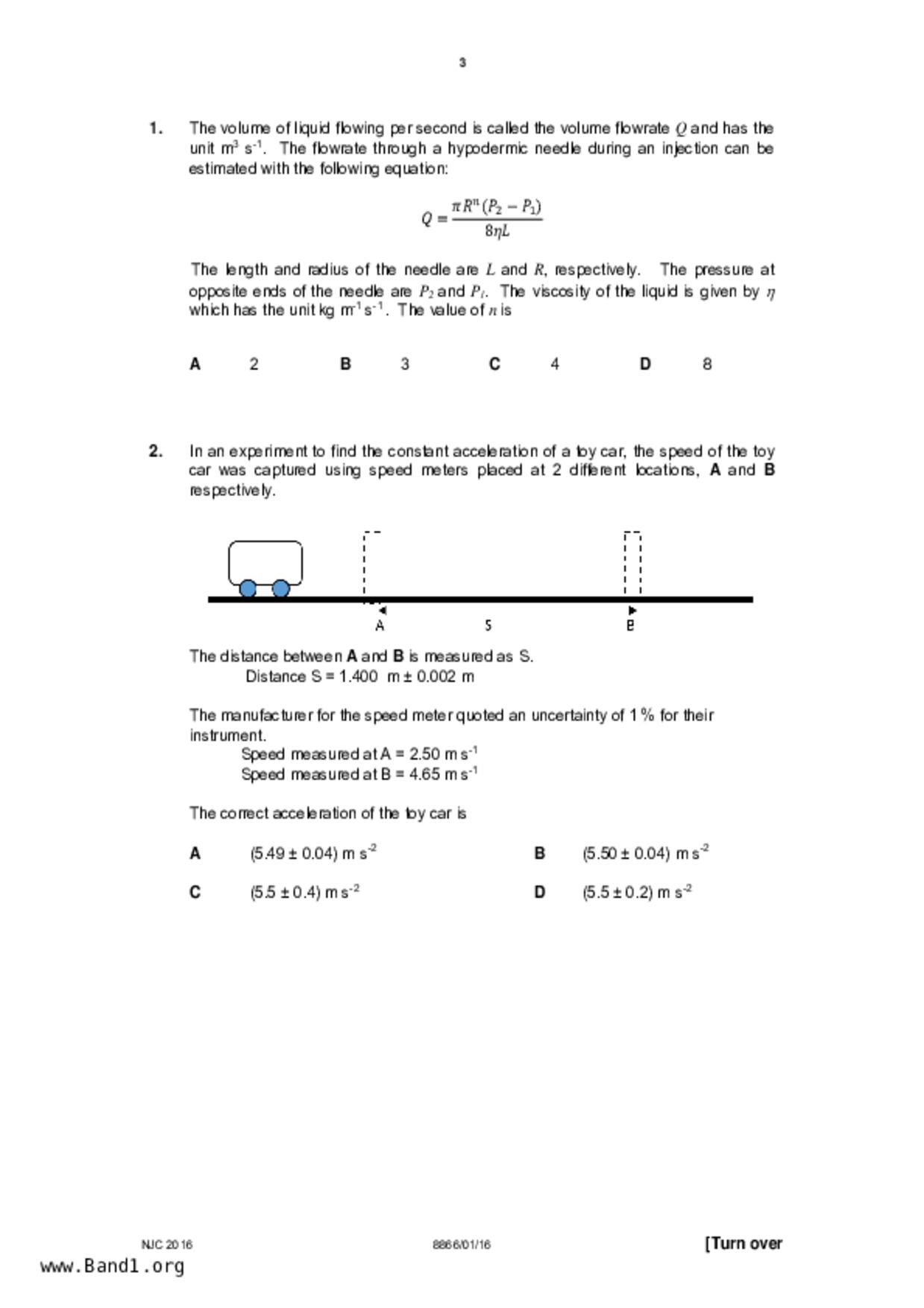 JC2Physics試卷
