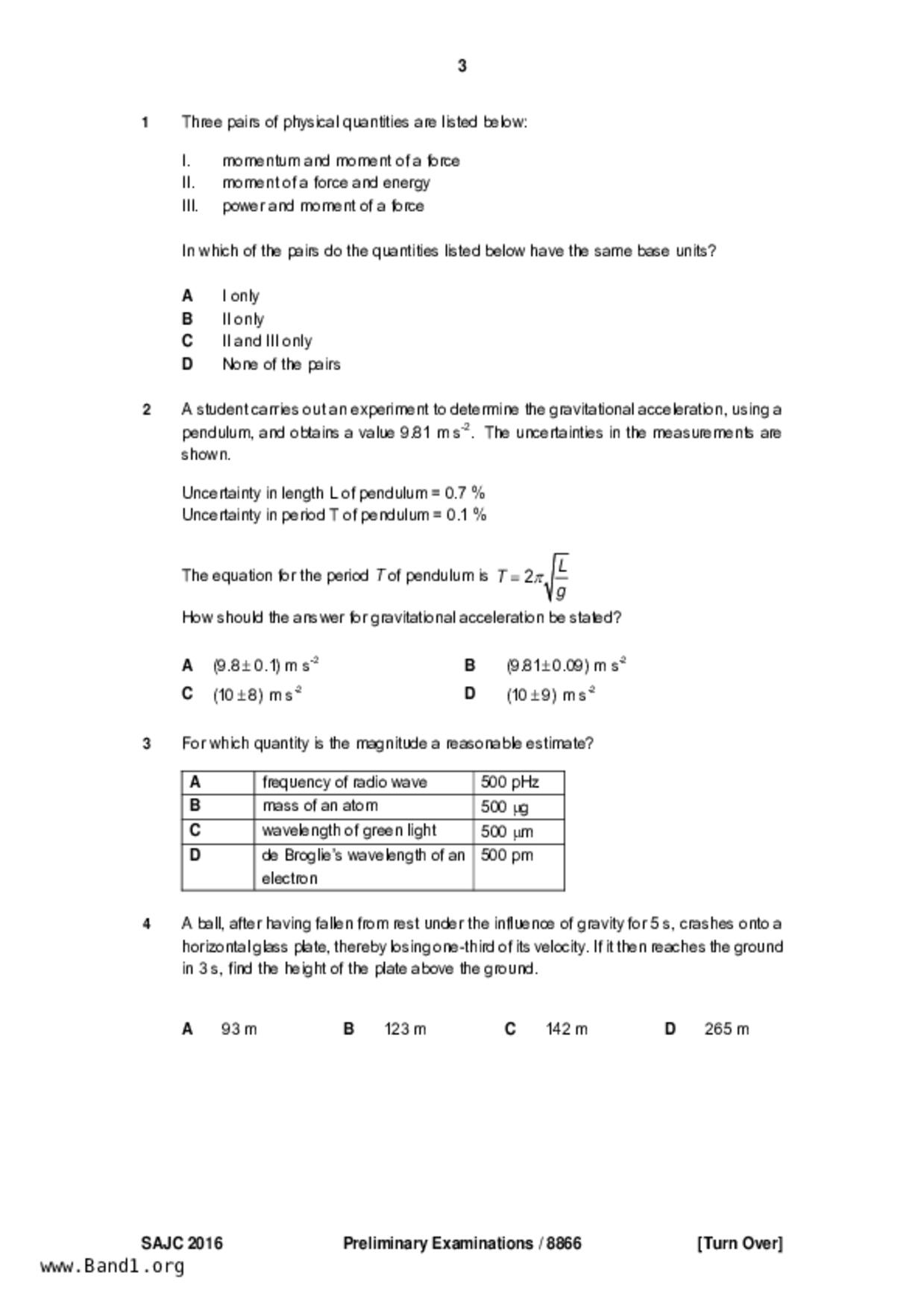 JC2Physics試卷