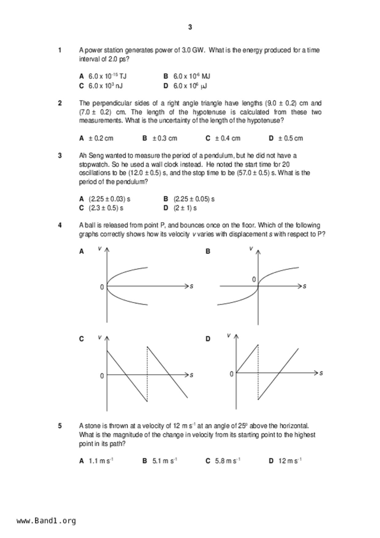 JC2Physics試卷