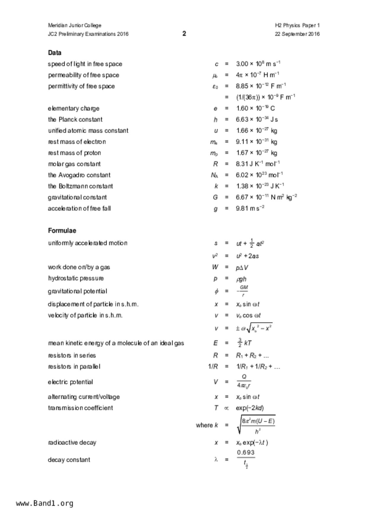 JC2Physics試卷