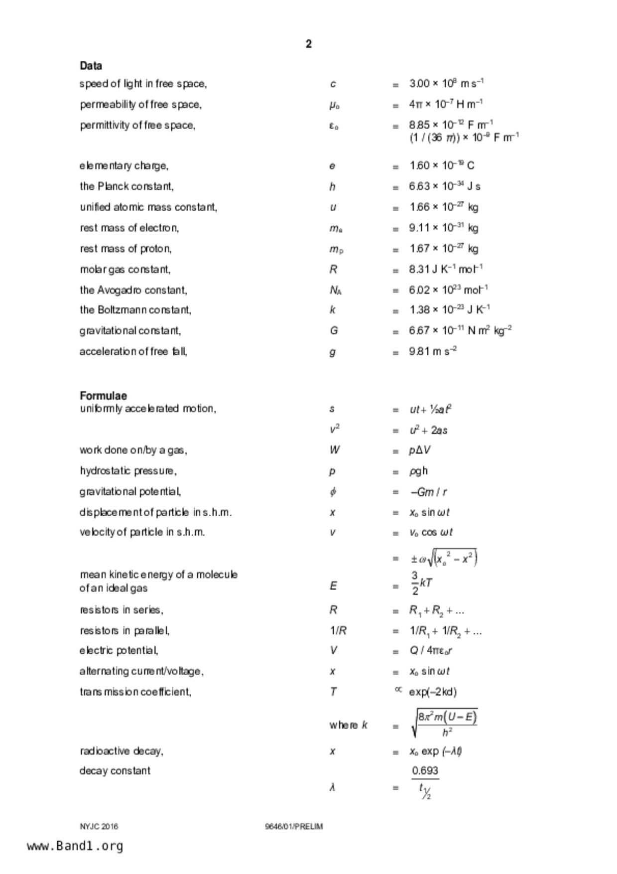 JC2Physics試卷