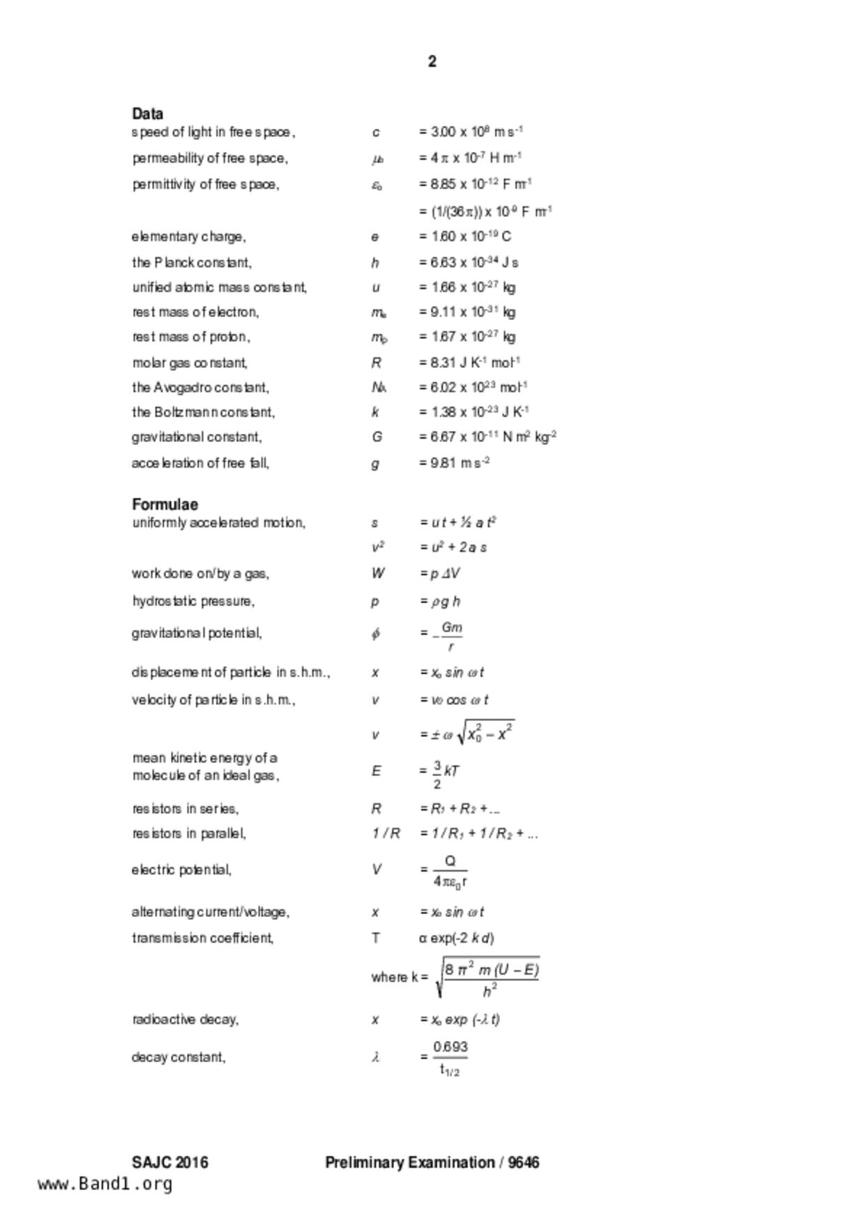 JC2Physics試卷