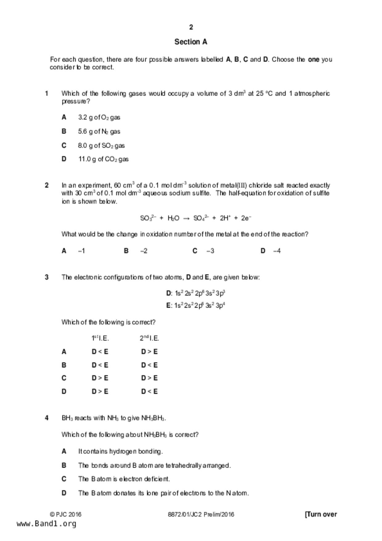 JC2Chemistry試卷