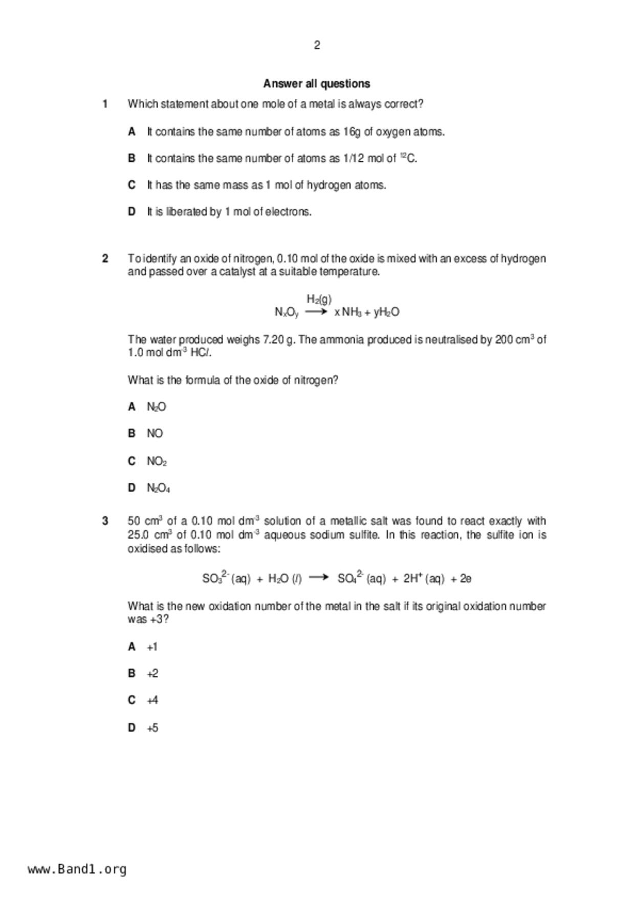 JC2Chemistry試卷