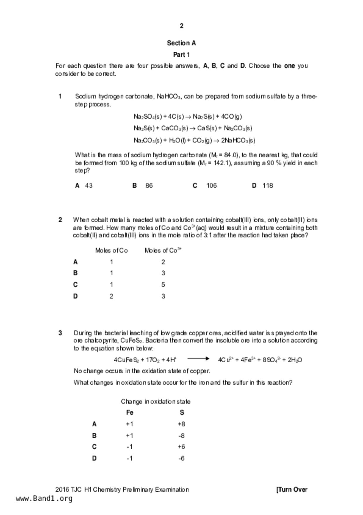 JC2Chemistry試卷