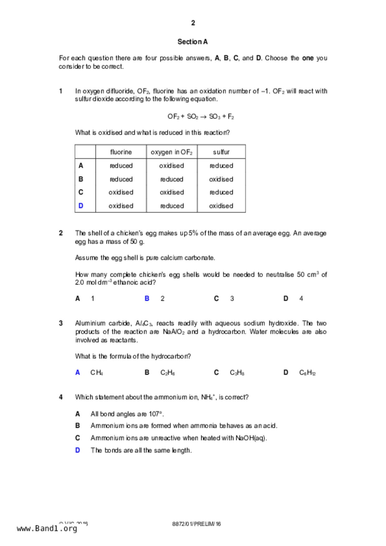 JC2Chemistry試卷