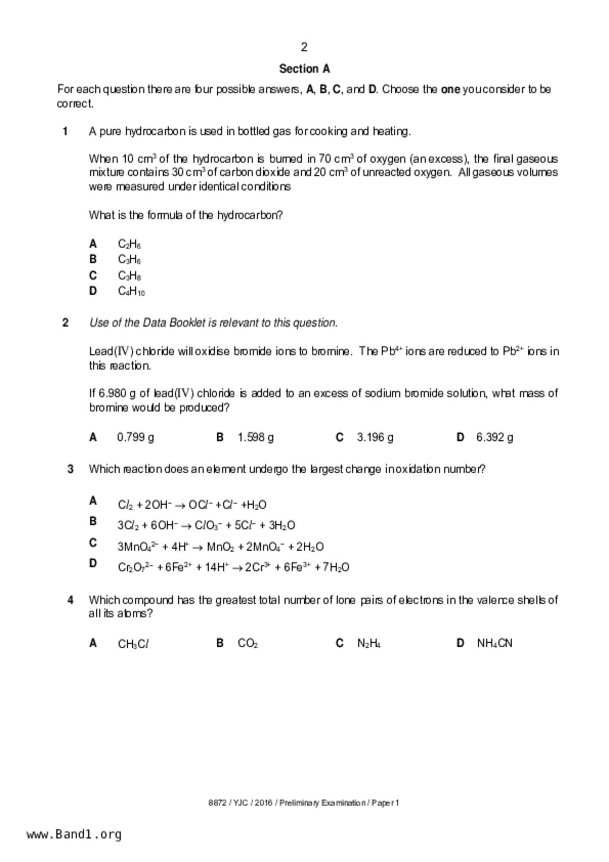 JC2Chemistry試卷