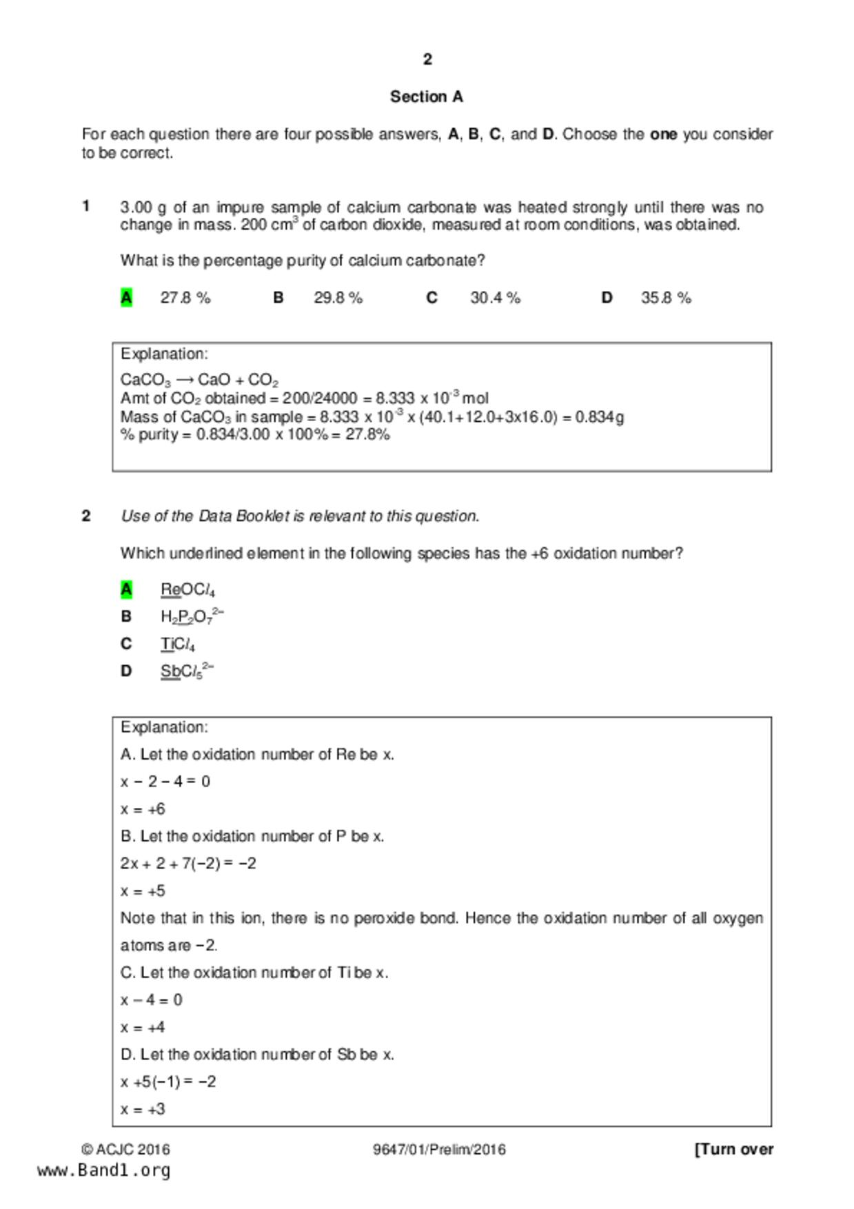 JC2Chemistry試卷
