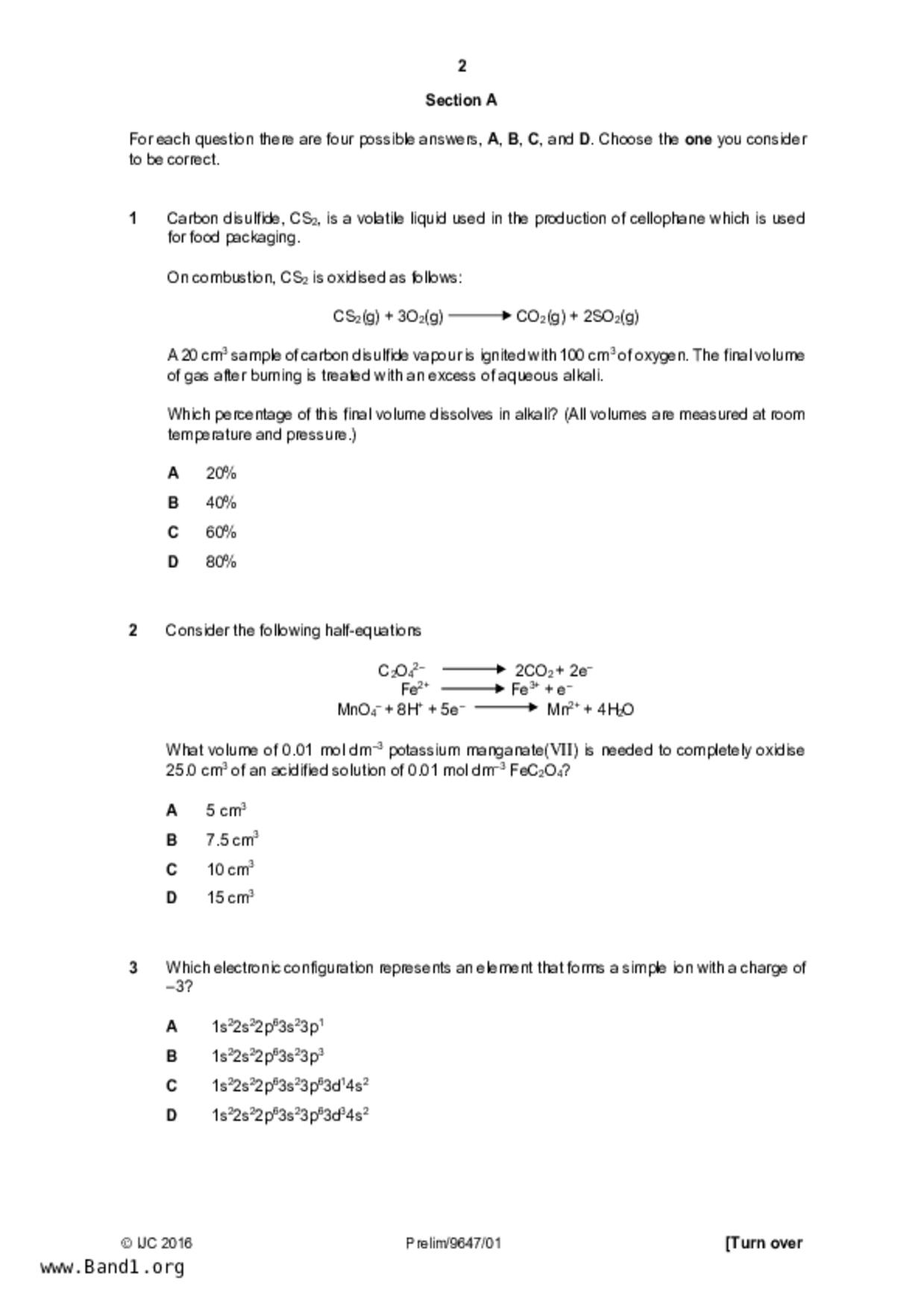 JC2Chemistry試卷