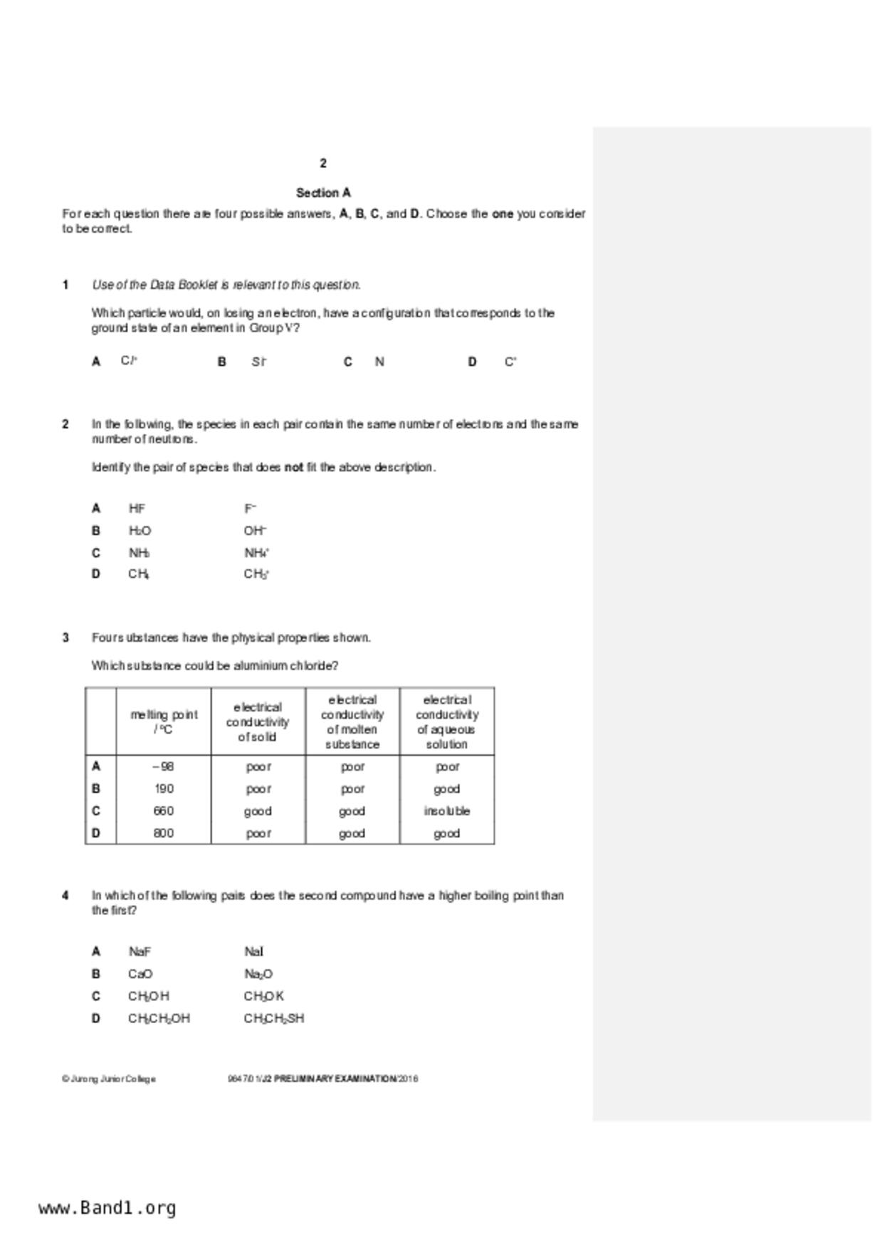 JC2Chemistry試卷