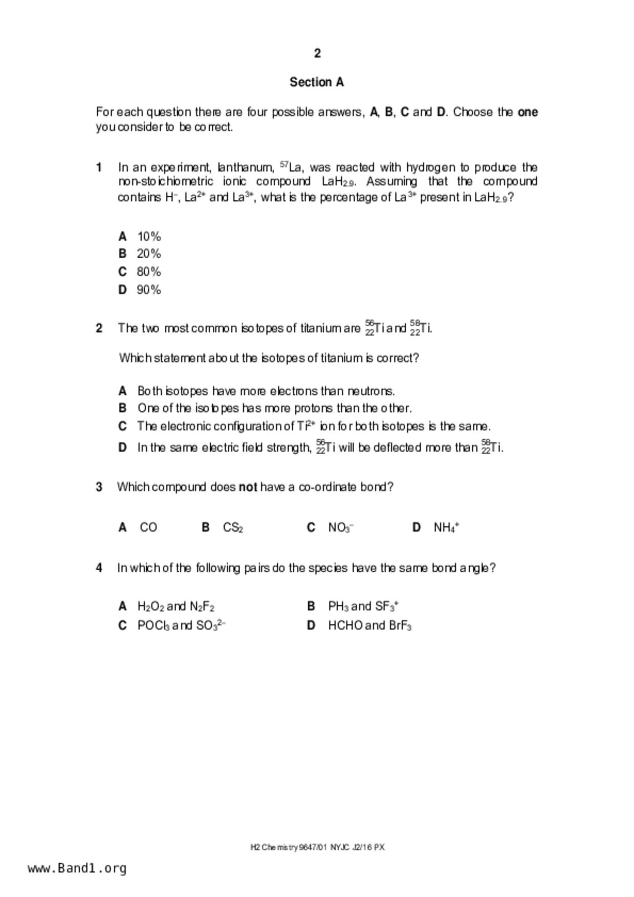 JC2Chemistry試卷