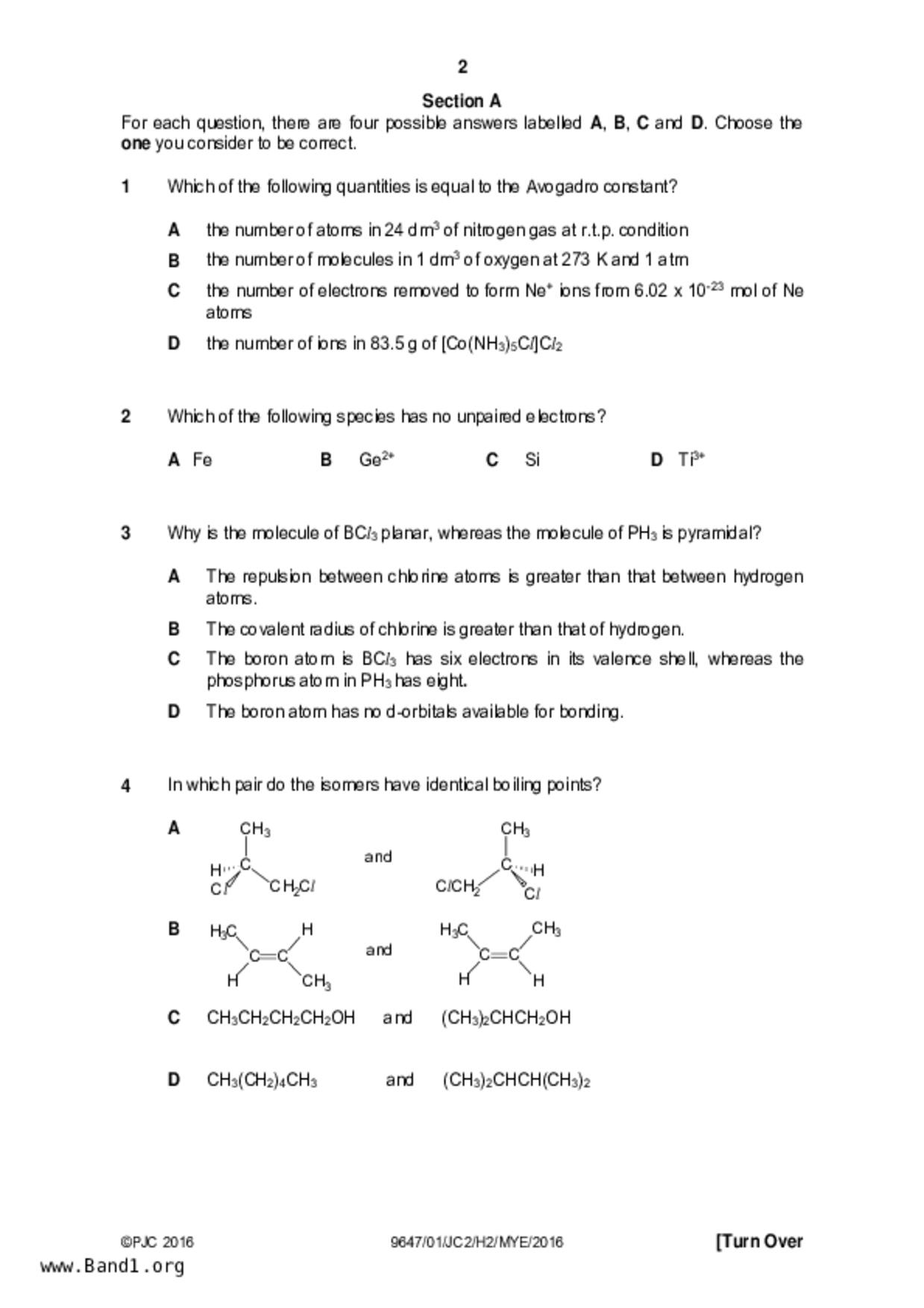 JC2Chemistry試卷