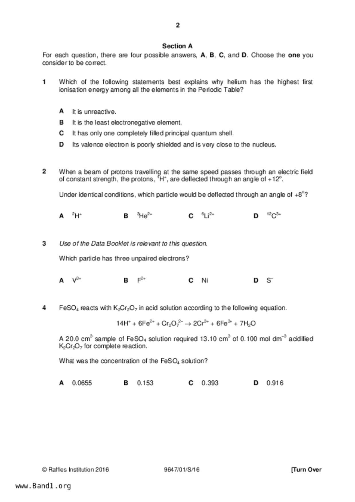 JC2Chemistry試卷