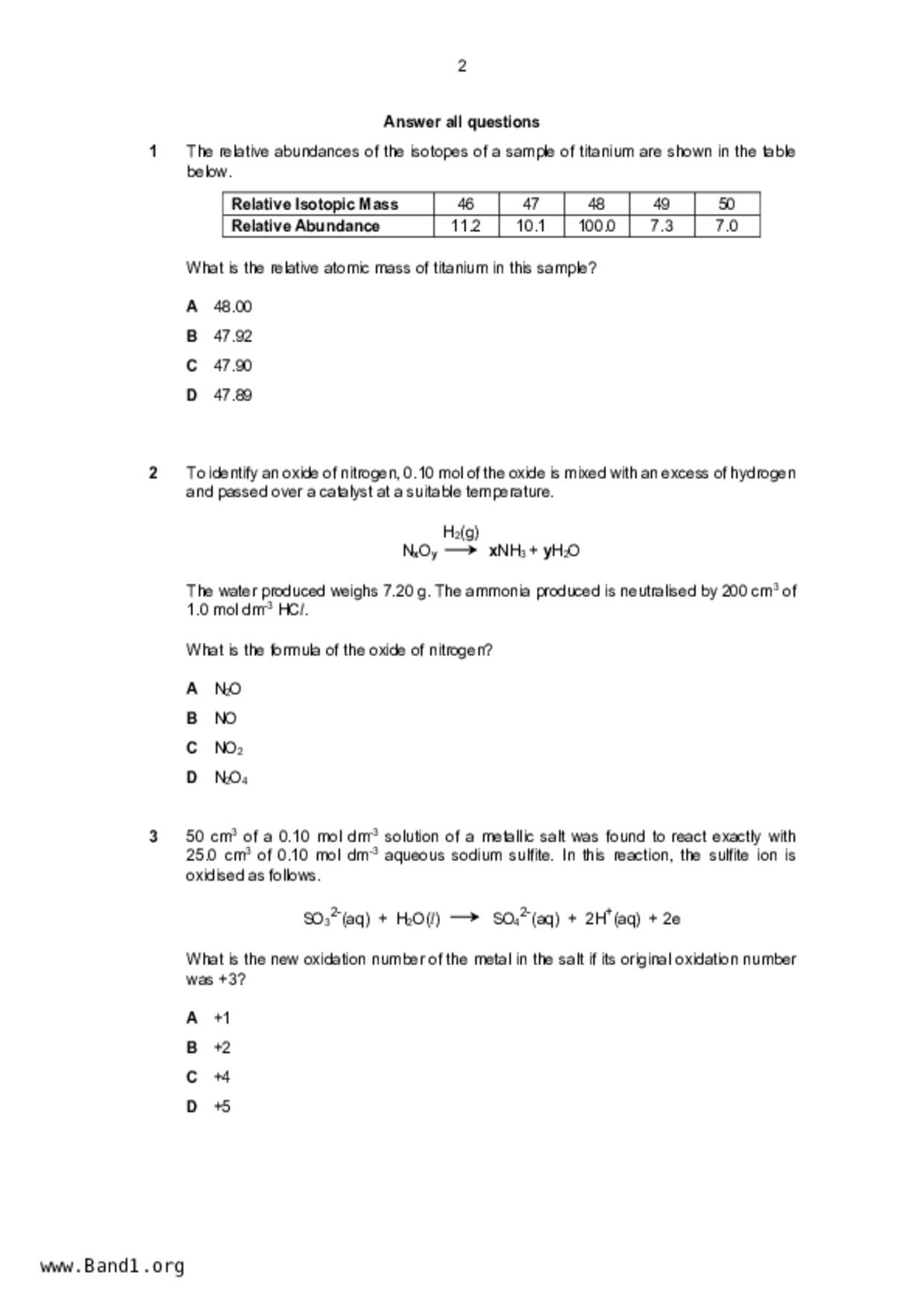 JC2Chemistry試卷